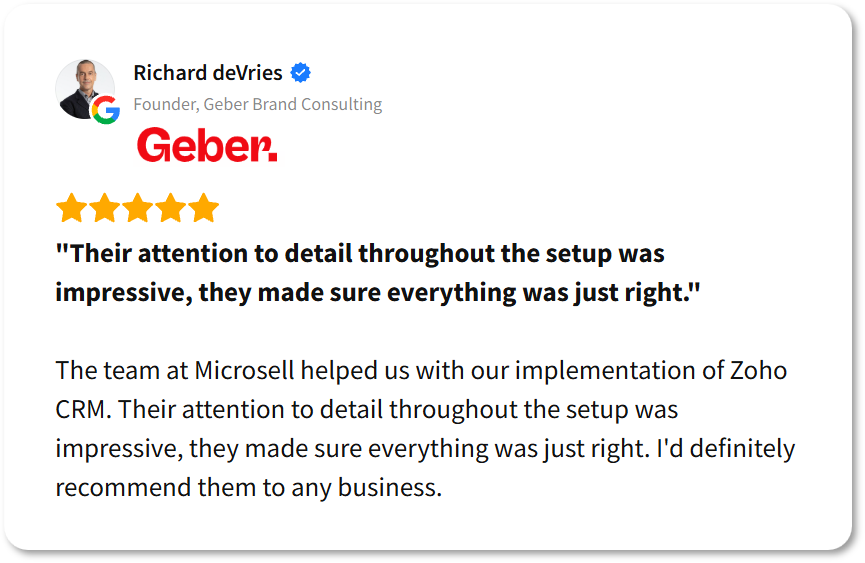 5 Star Google Review for Microsell