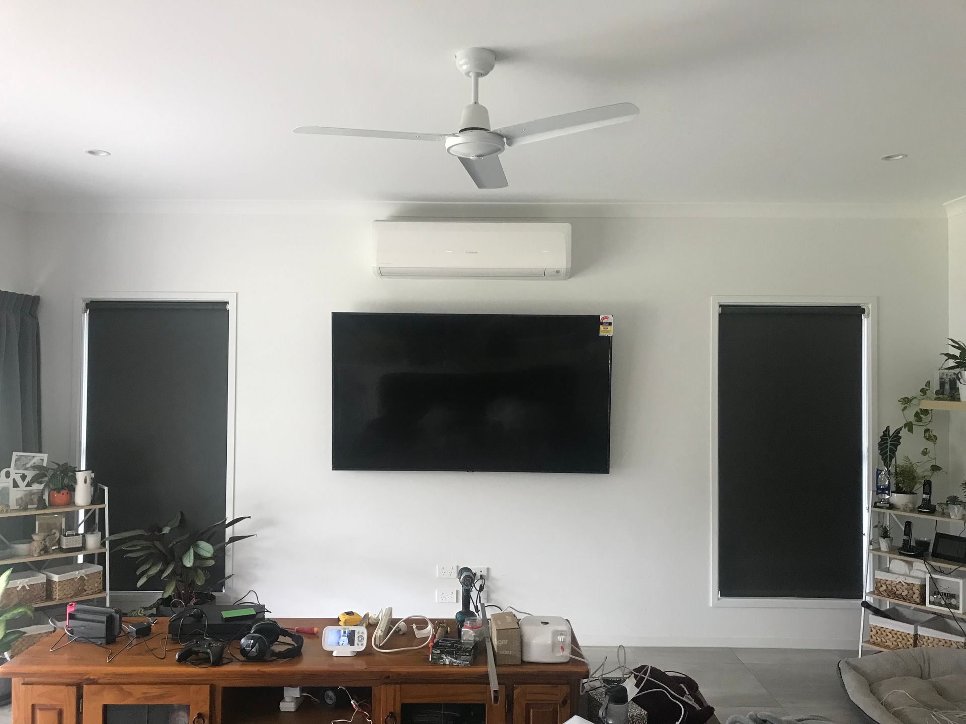 Air Condition Installed Over TV Screen — Brenden Wilson Electrical in Beerwah, QLD
