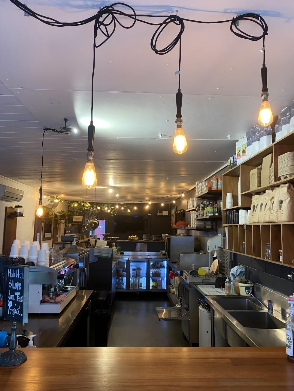 Restaurant With a Lot of Lights Hanging — Brenden Wilson Electrical in Beerwah, QLD