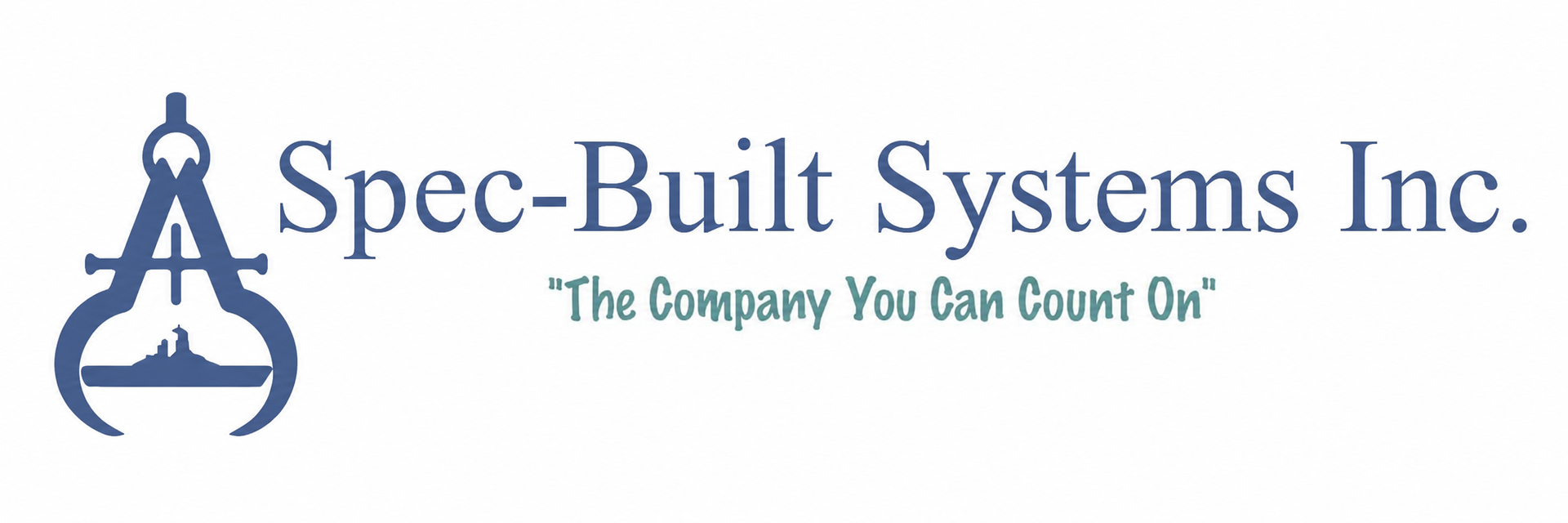 Spec-Built Systems Inc. logo with blue stylized tower icon and company name plus tagline “The Company You Can Count On”