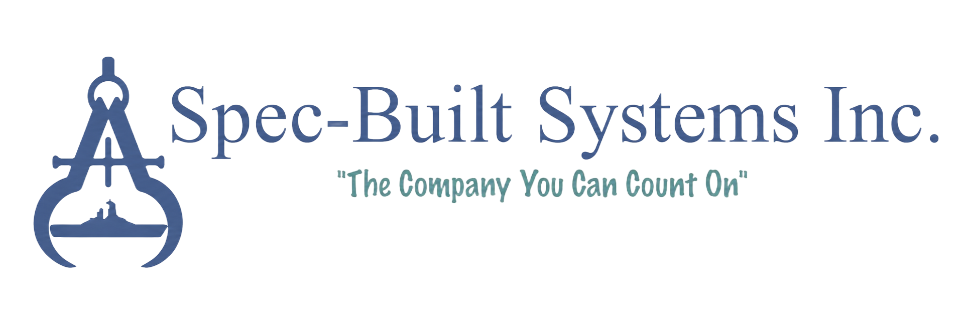 Spec-Built Systems Inc. logo with blue building icon and slogan “The Company You Can Count On”