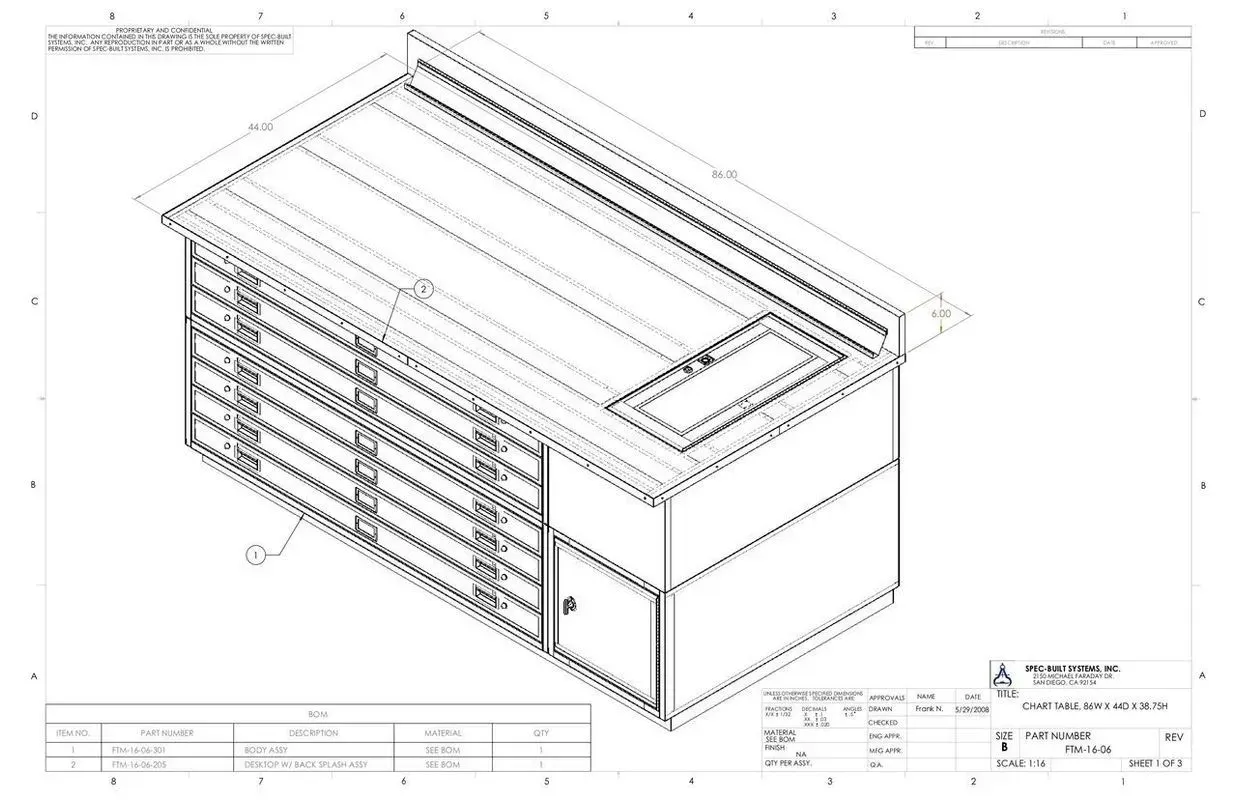 Architectural blueprint of a multi-story building with a roof plan and technical annotations