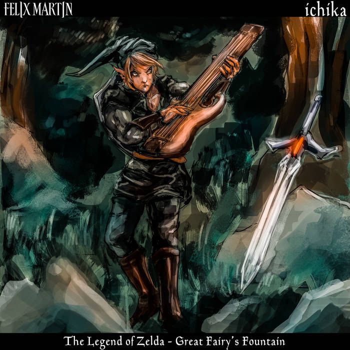 A painting of felix martin 's the legend of zelda great fairy 's fountain
