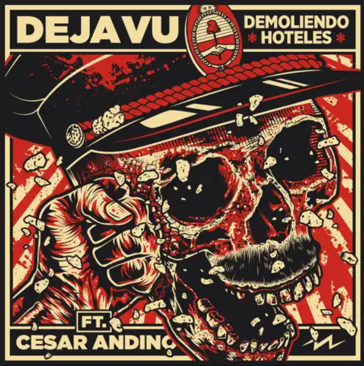 A poster with a skull on it that says dejavu