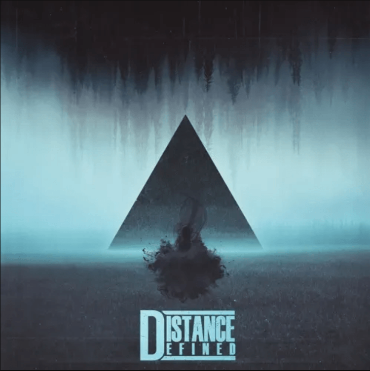 A poster for distance defined with a pyramid in the background