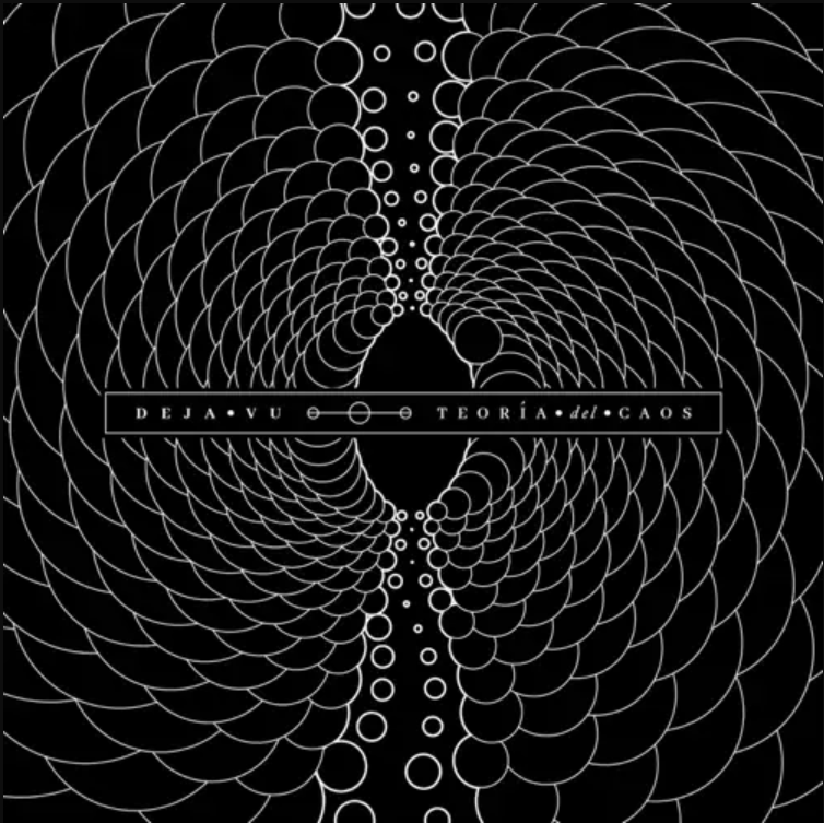 Deja vu teoria del caos album cover with a black background