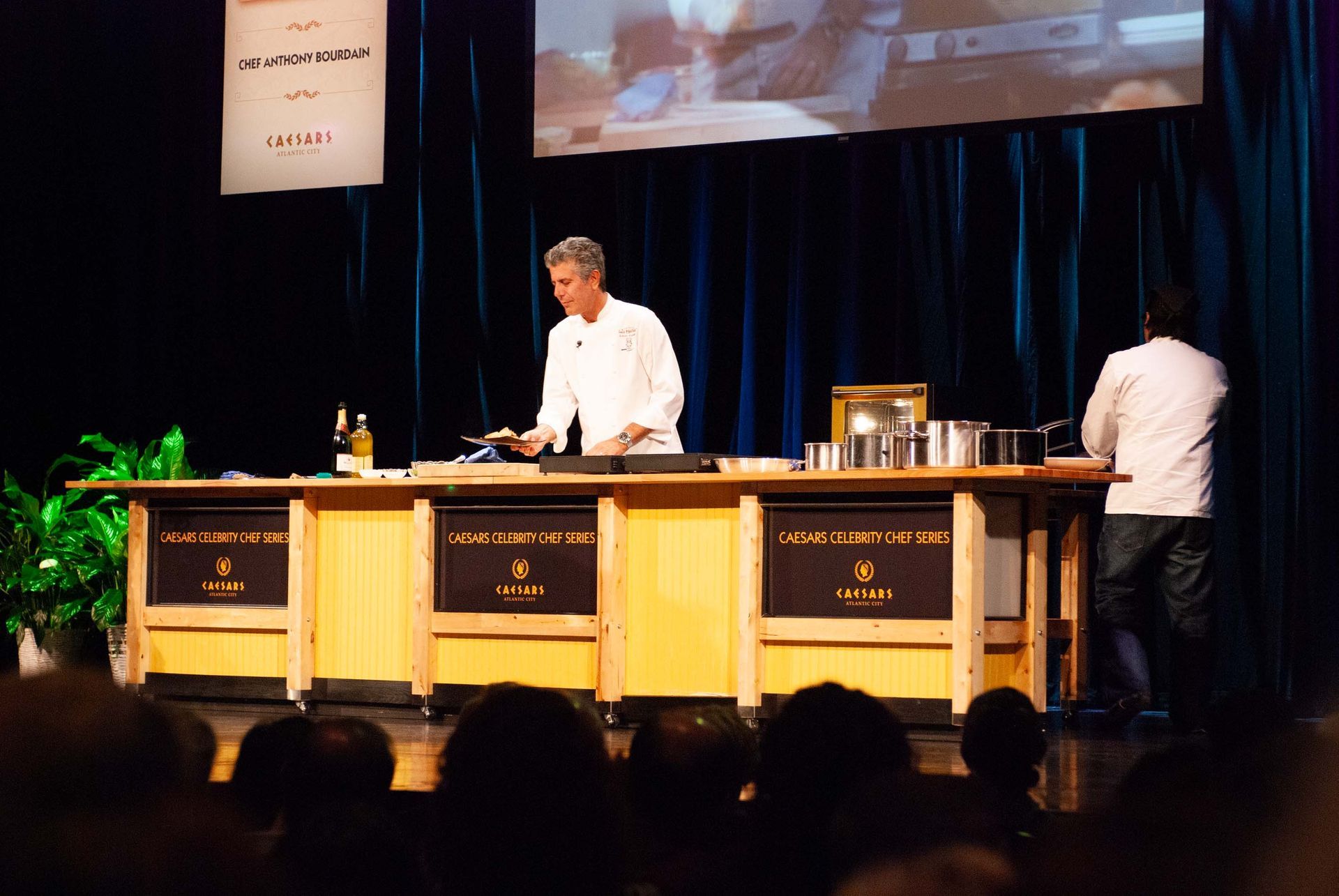 Anthony Bourdain during a cooking presentation in Atlantic City, NJ 2008, photographed by Asheville music and portrait photographer Sandlin Gaither