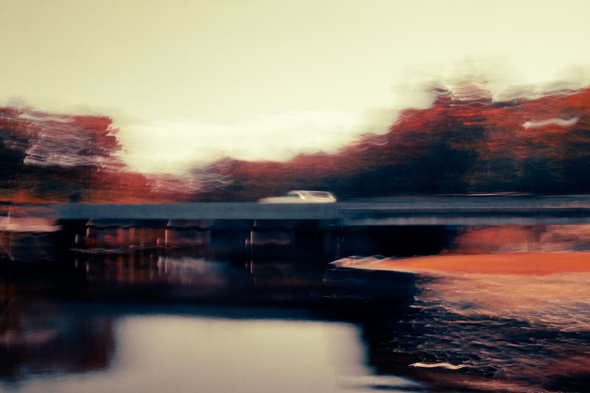 fine art image of car on bridge photographe Asheville and coastal Carolina artist Sandlin Gaither