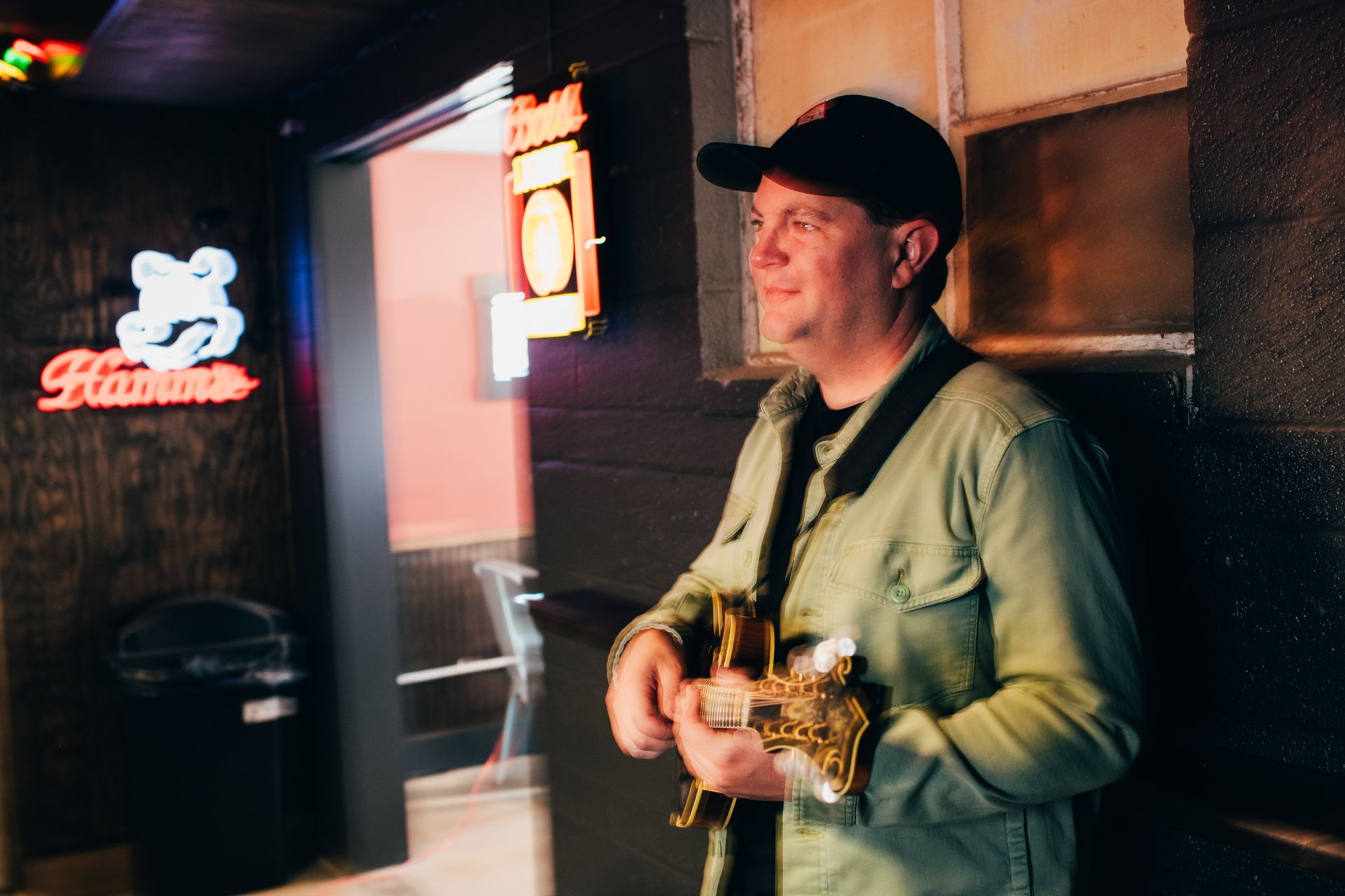 Nashville bluegrass musician Ashby Frank photographed in Asheville by music photographer Sandlin Gaither for album cover artwork