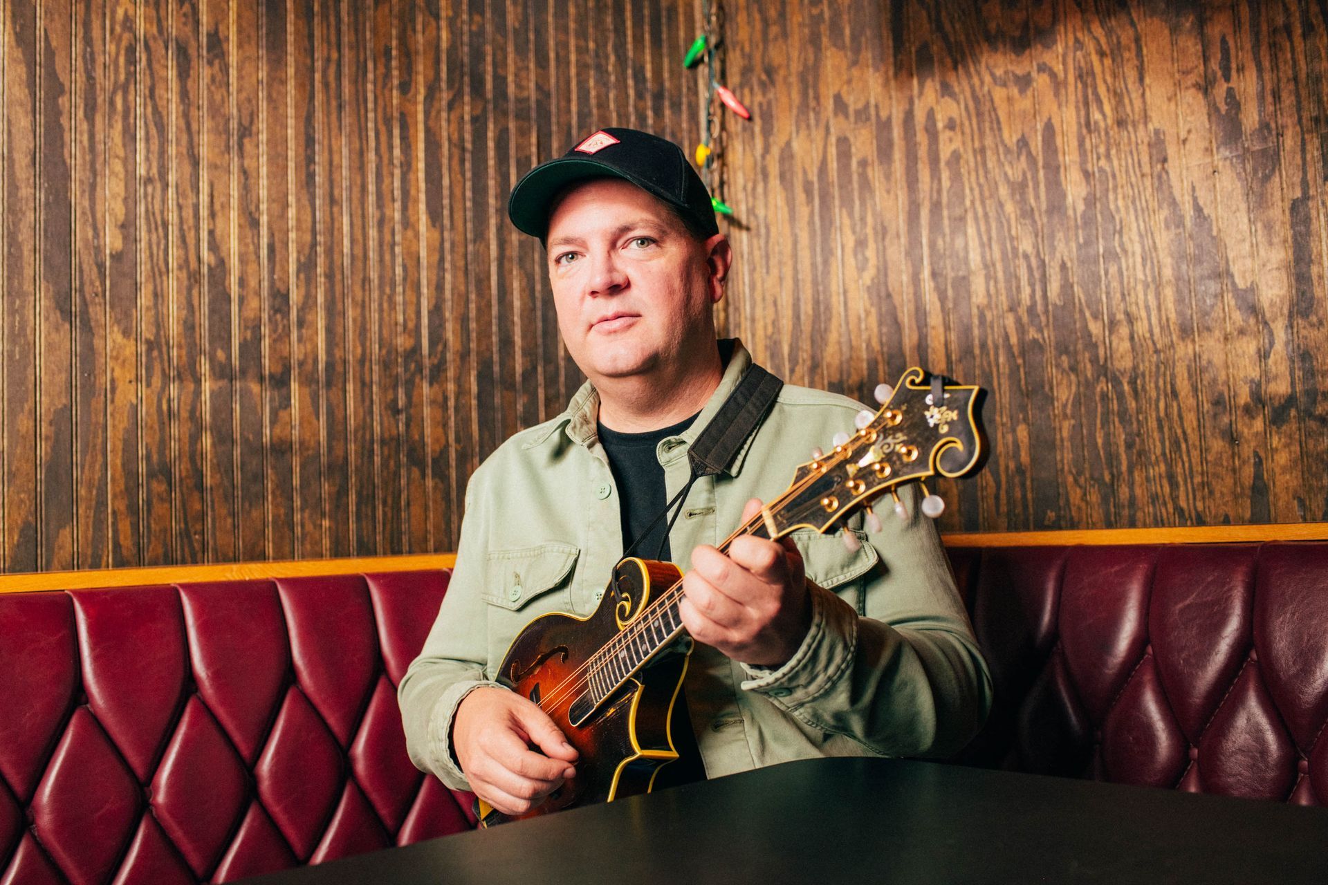 Nashville bluegrass musician Ashby Frank photographed in Asheville by music photographer Sandlin Gaither for album cover artwork