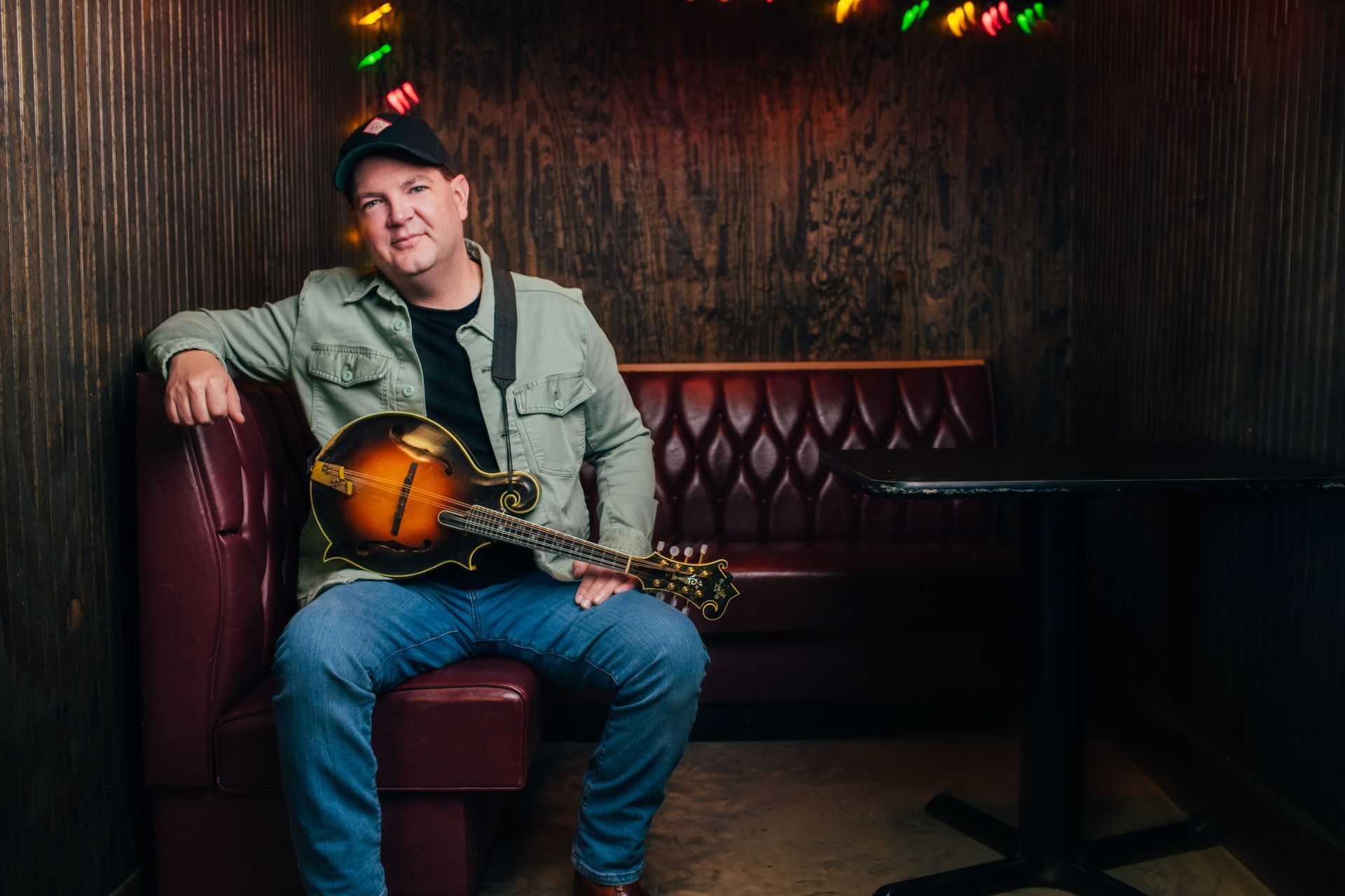 Nashville bluegrass musician Ashby Frank photographed in Asheville by music photographer Sandlin Gaither for album cover artwork