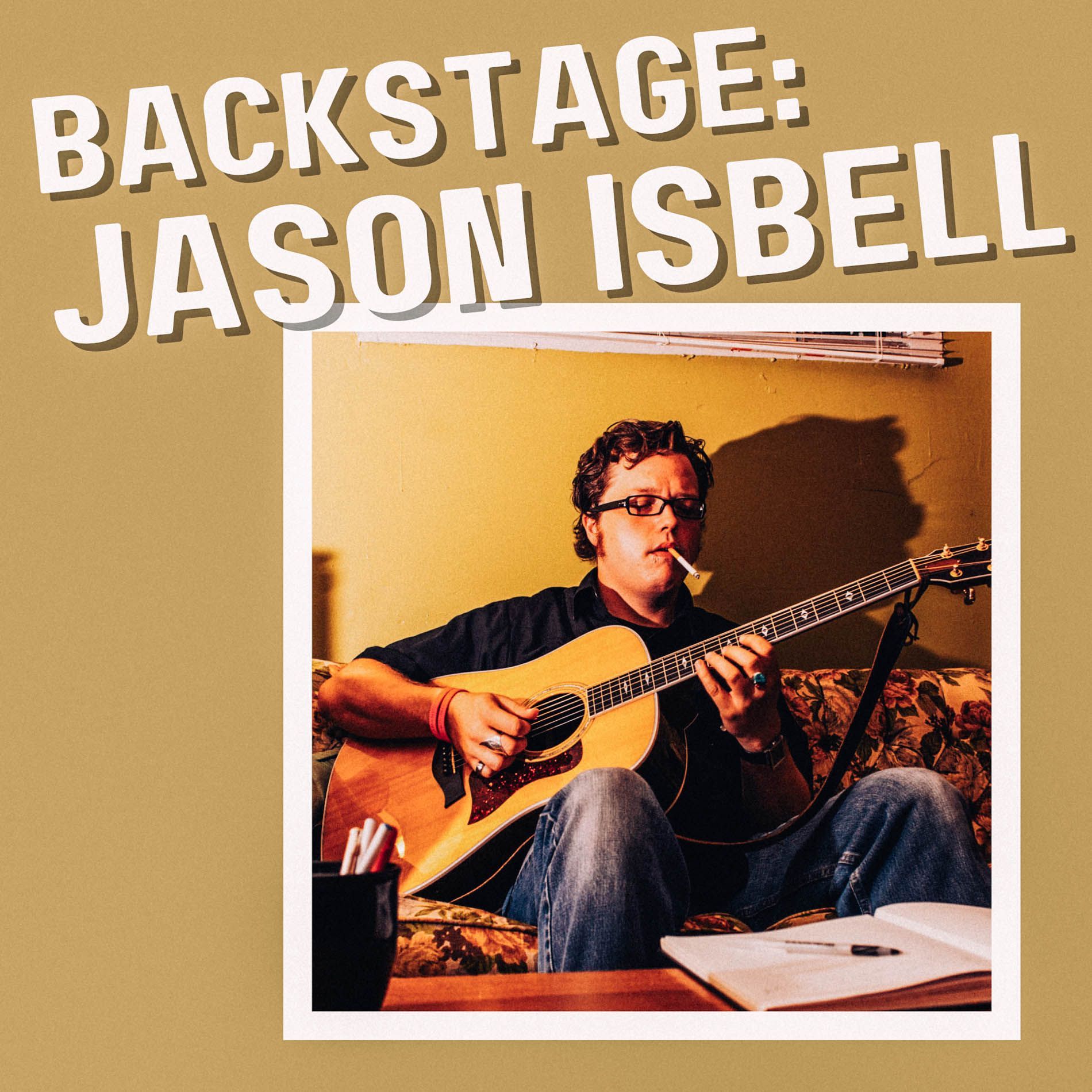 Jason Isbell warms up back stage at the Grey Eagle