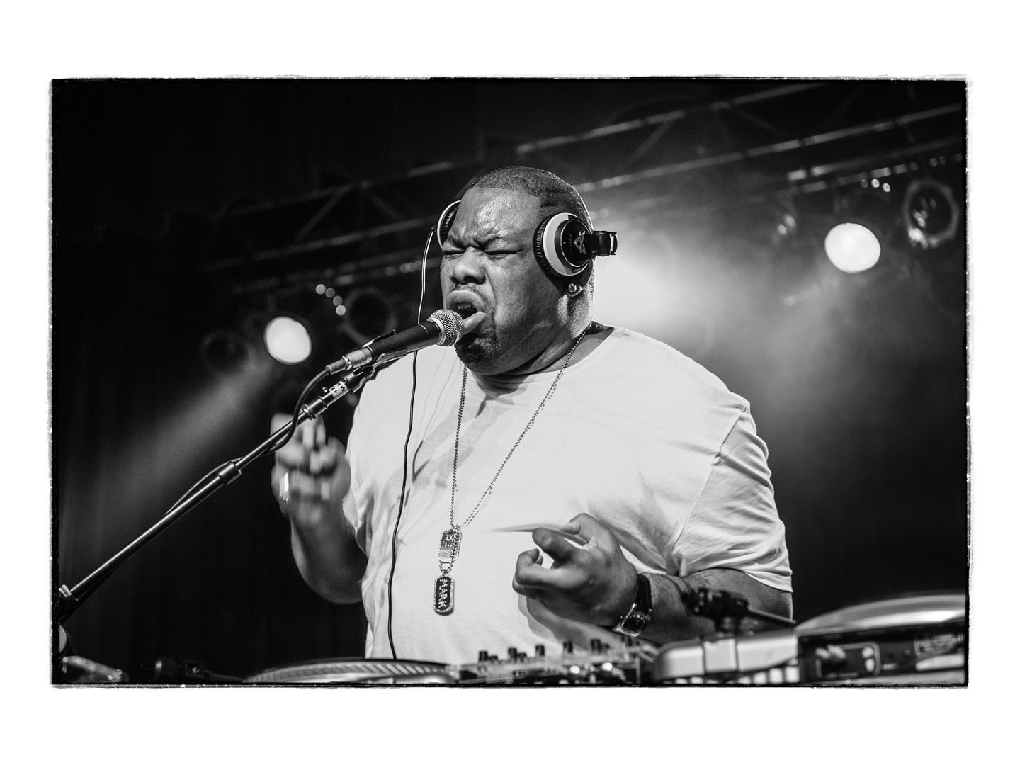 hip hop musician biz markie performs live at the Orange Peel music venue in Asheville, NC photographed by portrait photographer Sandlin Gaither 