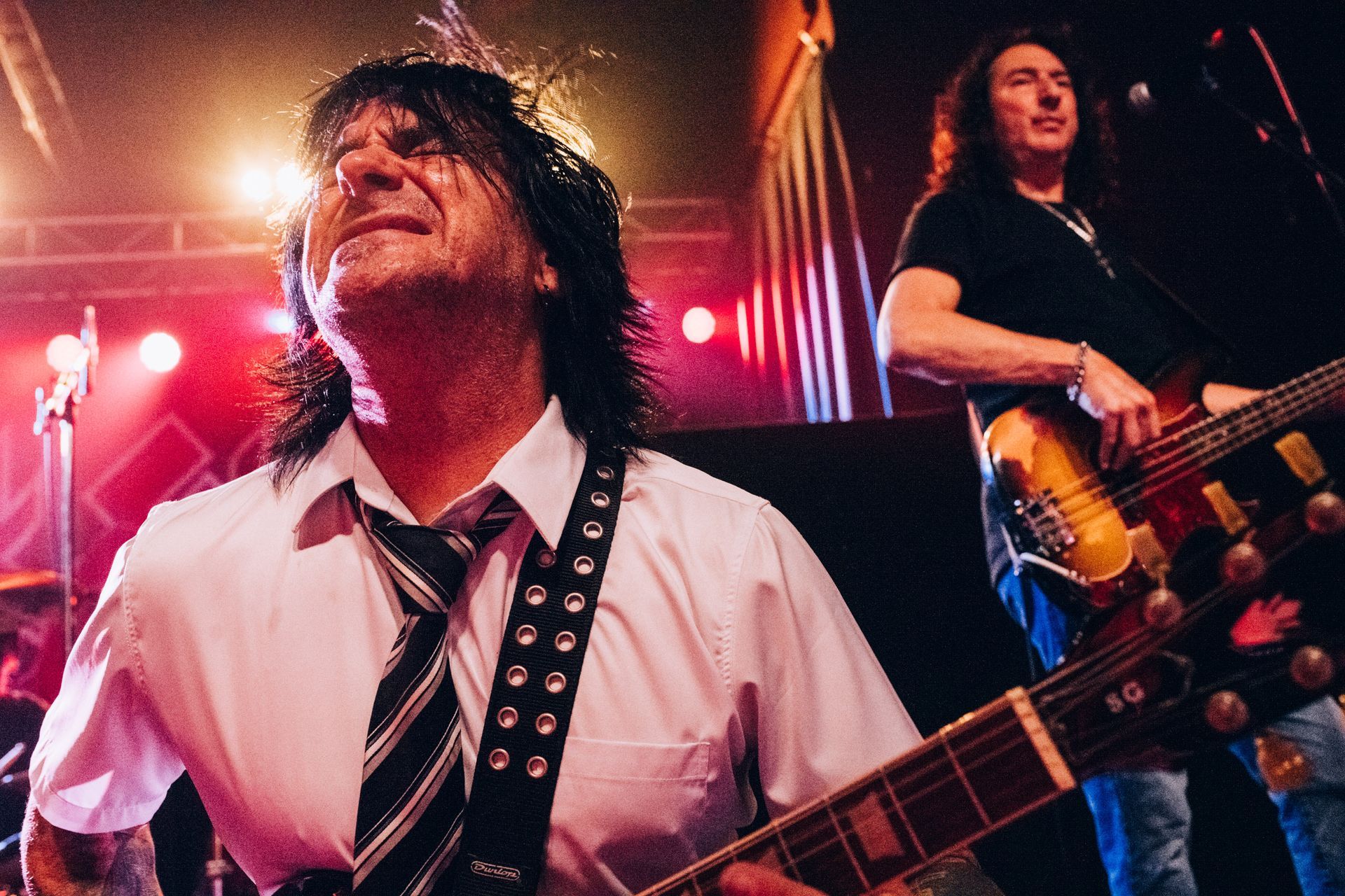 bonfire guitarist performs at the orange peel in Asheville, NC, photographed by music photographer Sandlin Gaither 
