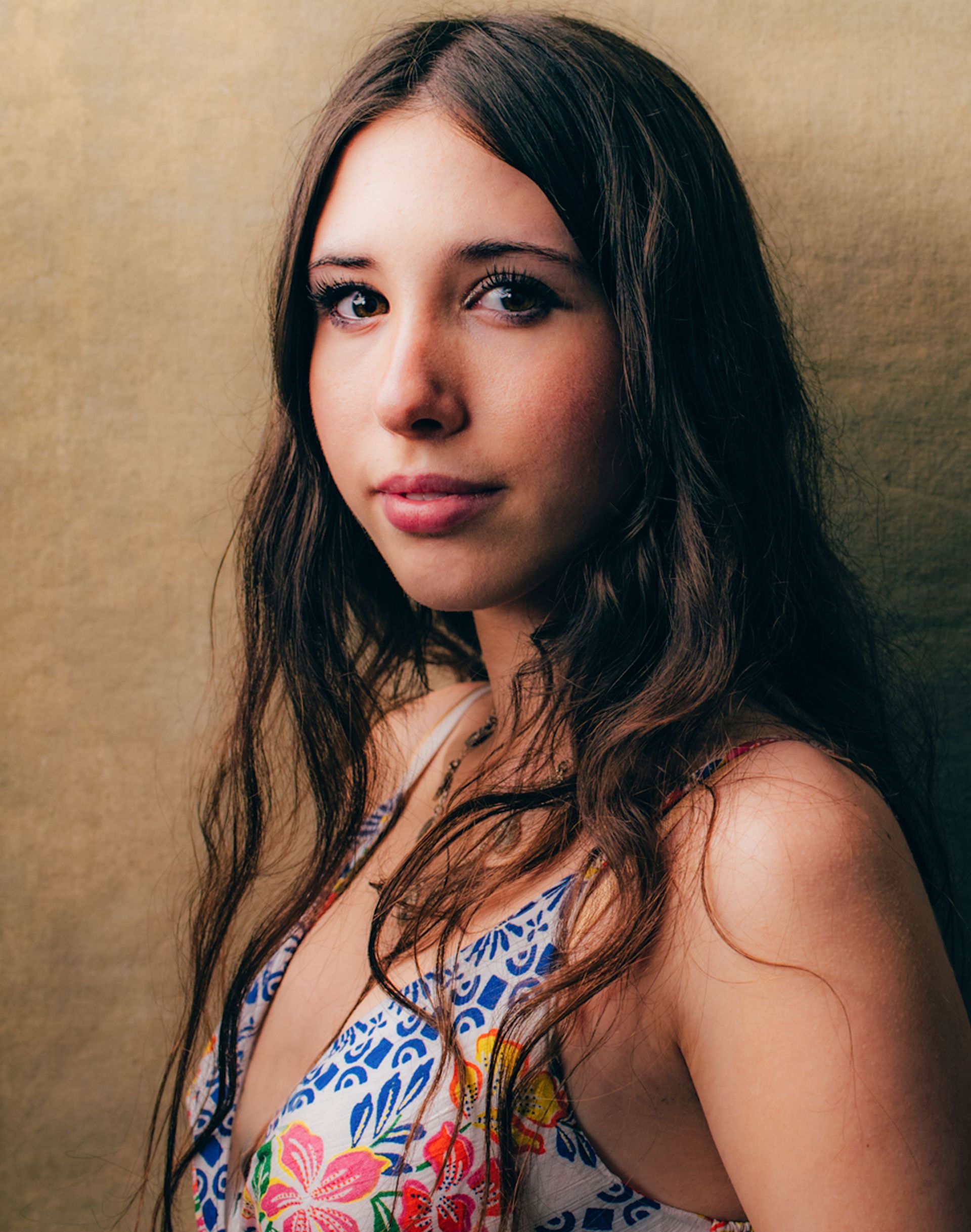 portrait of high school female senior photographed in studio by Asheville photographer Sandlin Gaither 