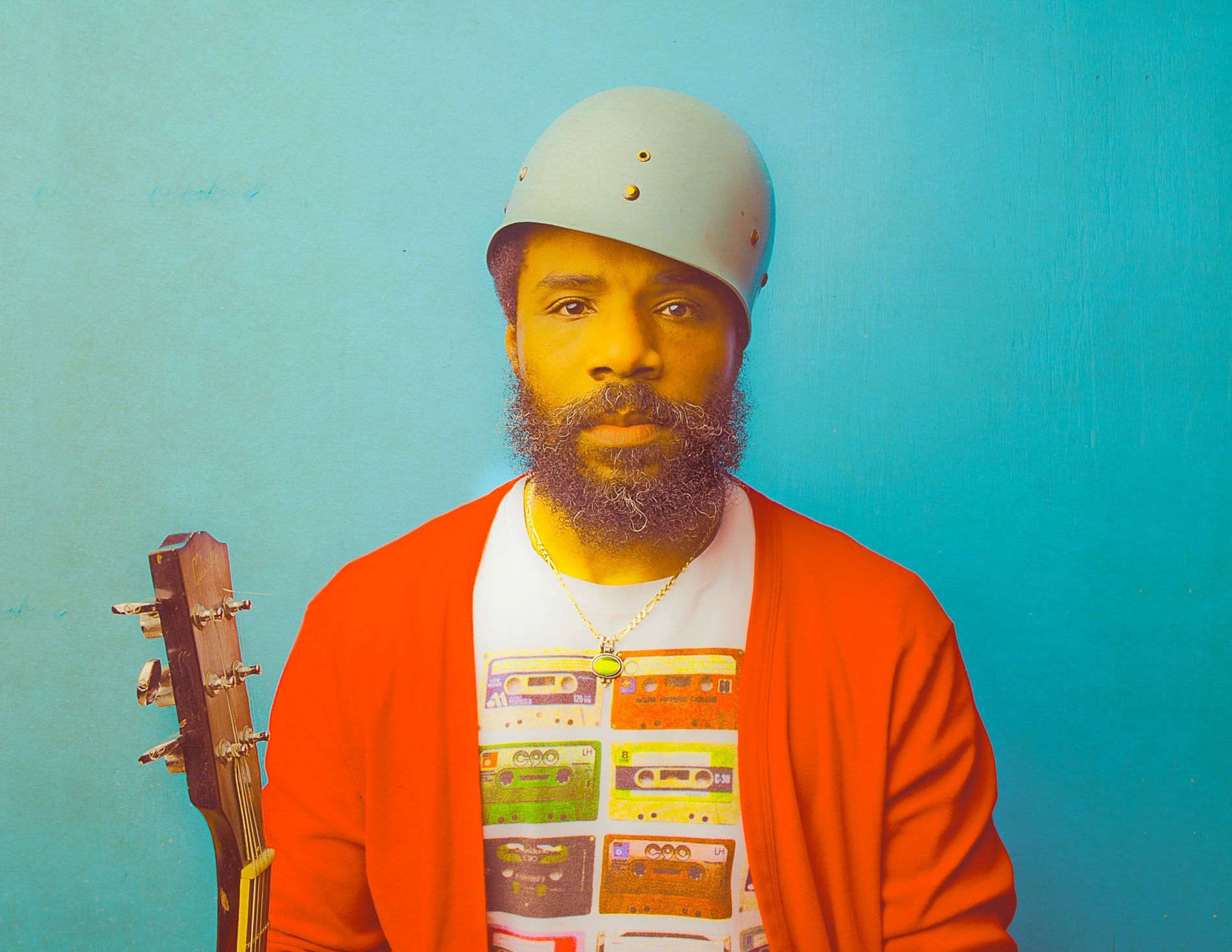 Cody Chesnutt music promo photo in Asheville, North Carolina at the Grey Eagle Music Hall by portrait photographer Sandlin Gaither 