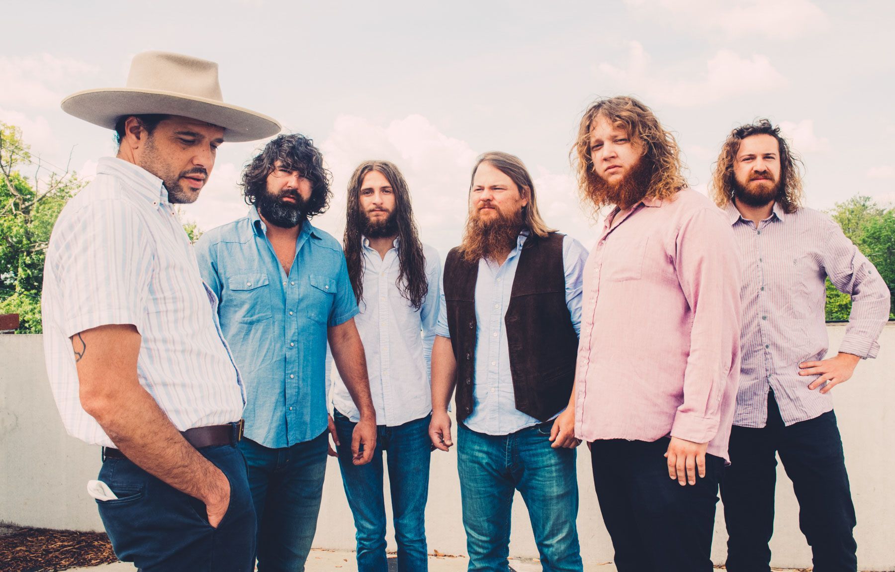 Cordovas band poses for promo portrait  in Asheville, NC by music photographer Sandlin Gaither 