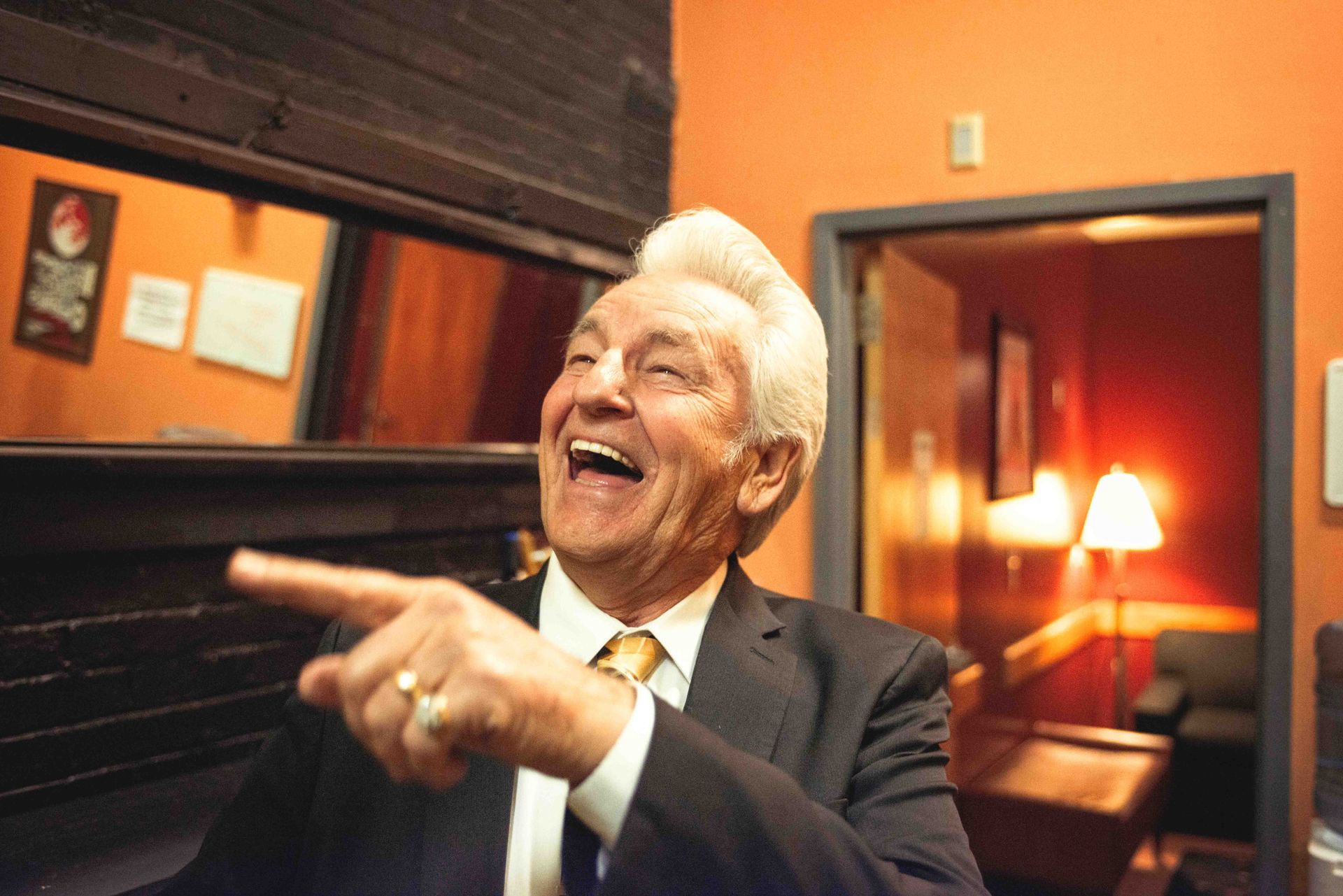 Bluegrass legend Del McCoury backstage at the Orange Peel in Asheville, North Carolina, photographed by music photographer Sandlin Gaither 