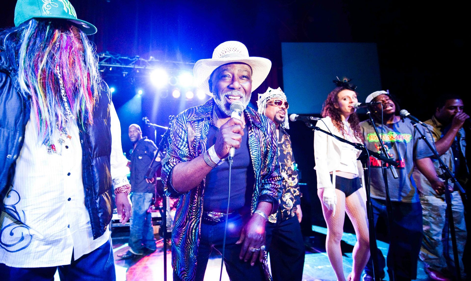 funk musical legend George Clinton performs at the Orange Peel in Asheville, NC, photographed by music photographer Sandlin Gaither 