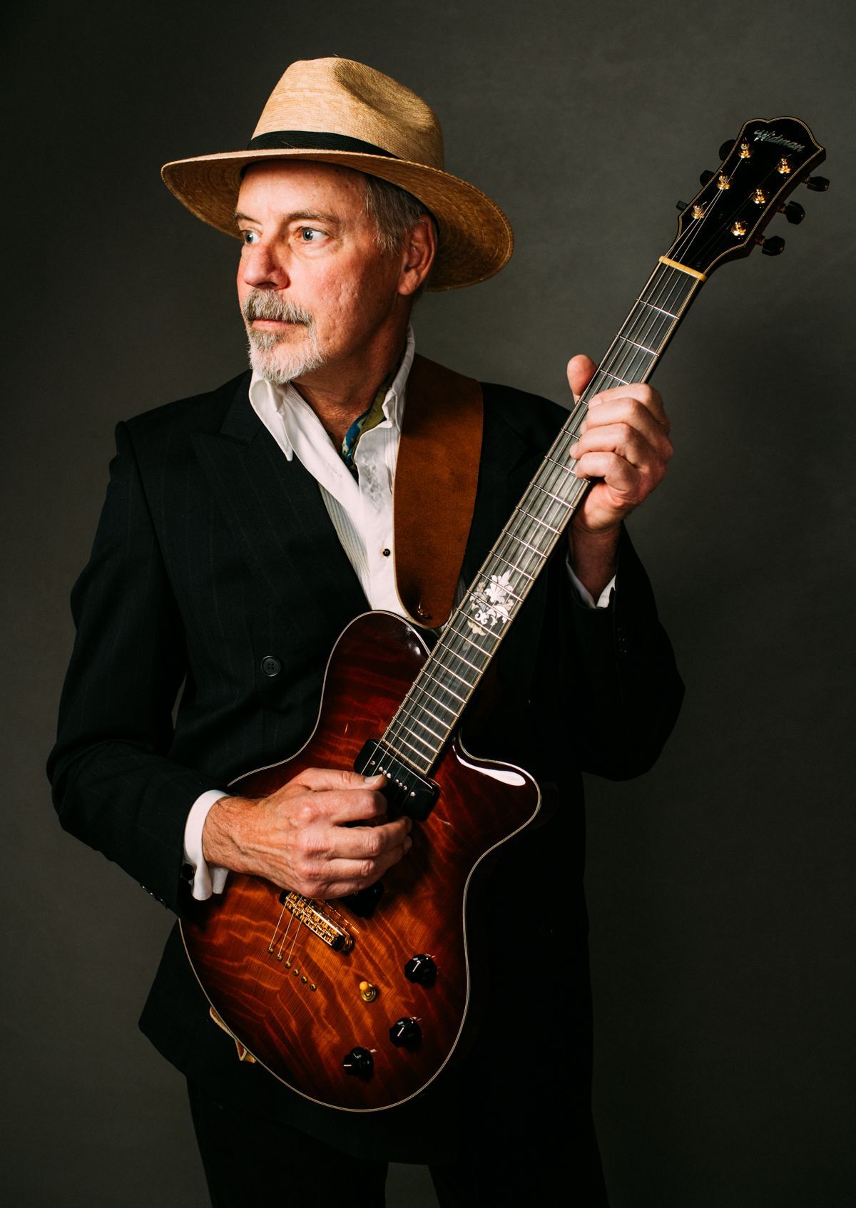 musician and luthier john widman photographed by asheville portrait photographer Sandlin Gaither at Echo Mountain Studios