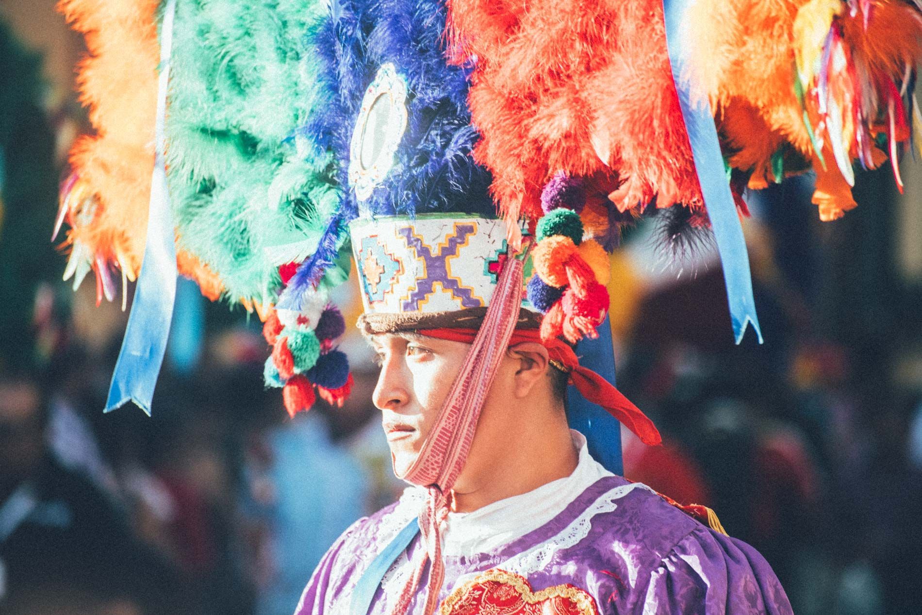 costumed dancer, Guelaguetza festival, Oaxaca, Mexico, small group travel and food photography tours with Sandlin Gaither Explorer's Club
