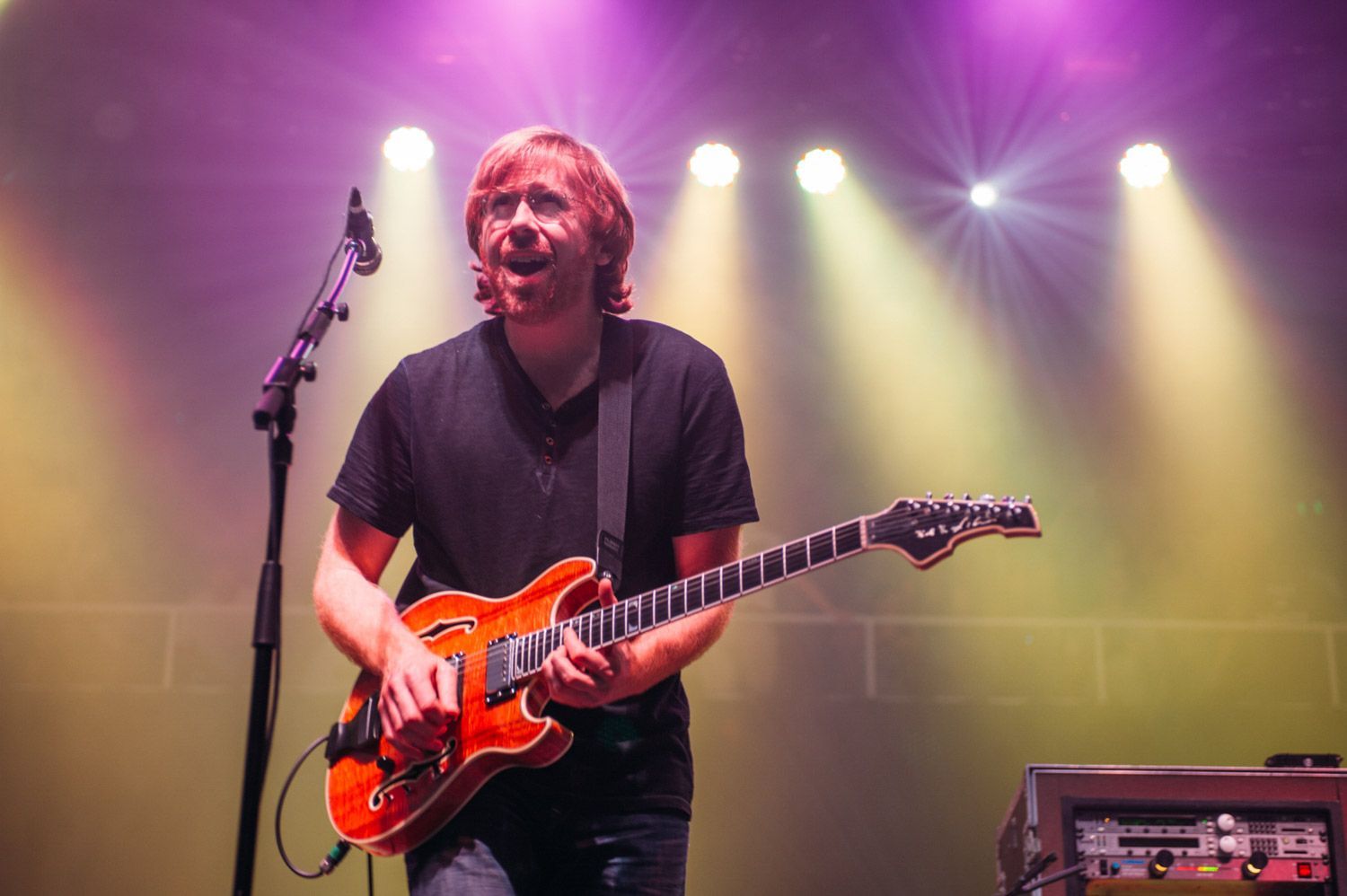 Trey Anastasio of the band Phish, photographed live in Asheville, NC by music photographer Sandlin Gaither 