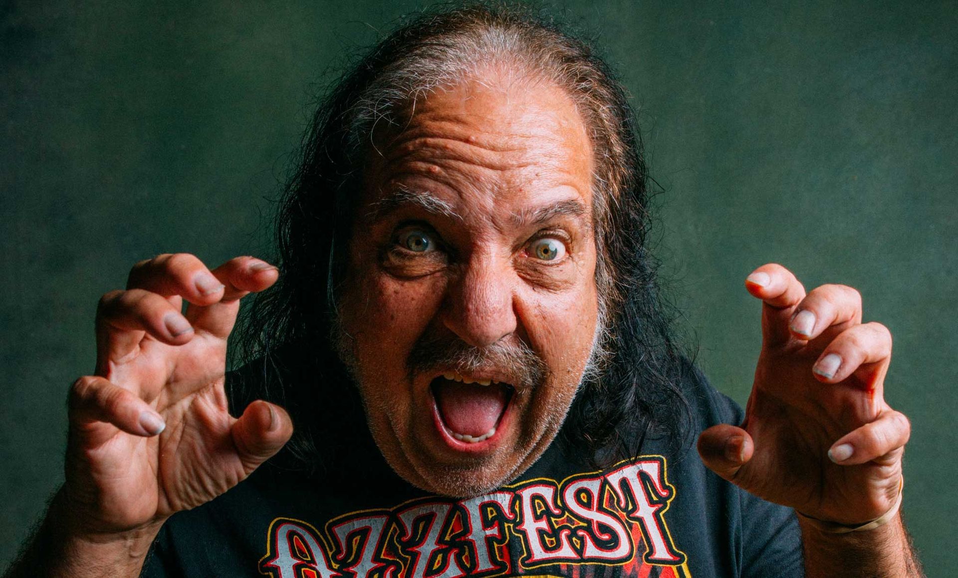 Ron Jeremy, photographed by Asheville NC music and portrait photographer Sandlin Gaither on the patio of the Grey Eagle Music Hall