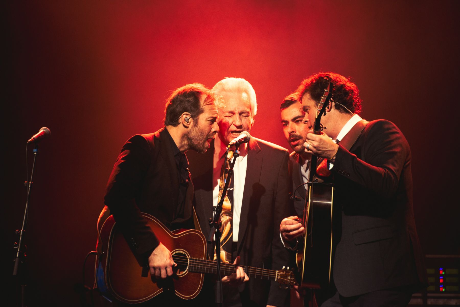 Bluegrass legend Del McCoury performs on stage at the Orange Peel in Asheville, North Carolina, with the Steep Canyon Rangers, photographed by music photographer Sandlin Gaither 