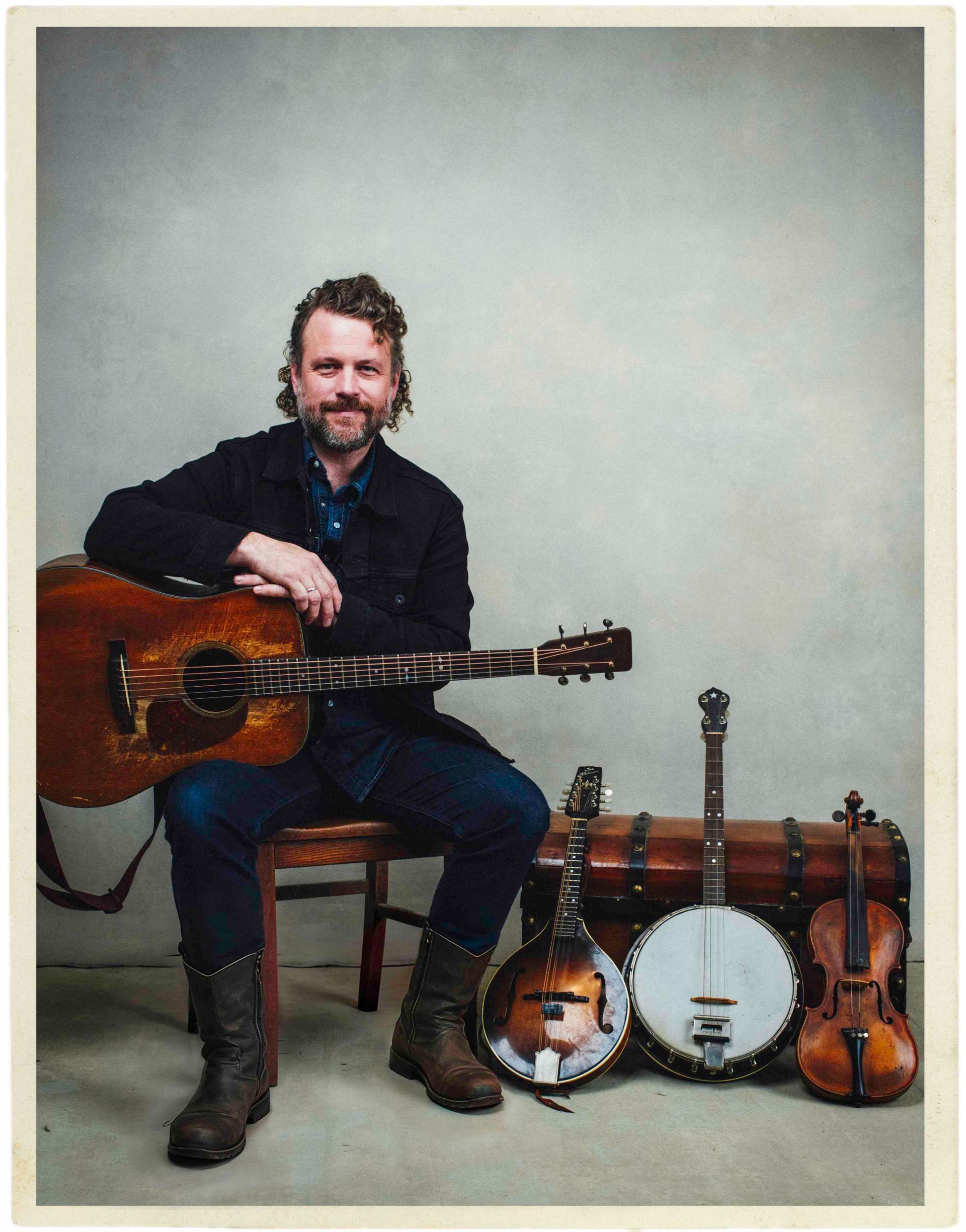 Jon Stickley musician portrait photographed by Asheville, North Carolina music photographer Sandlin Gaither 