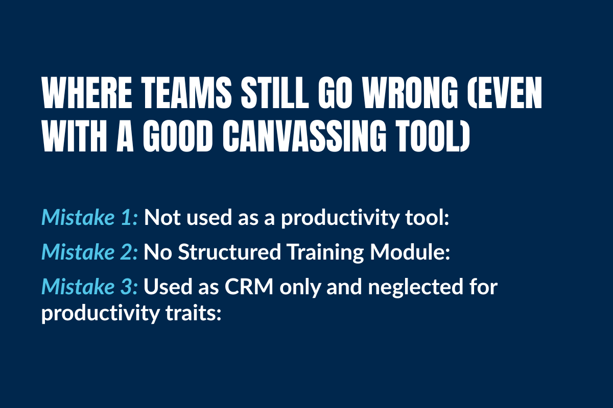 Where Teams Still Go Wrong (Even With a Good Canvassing Tool)?