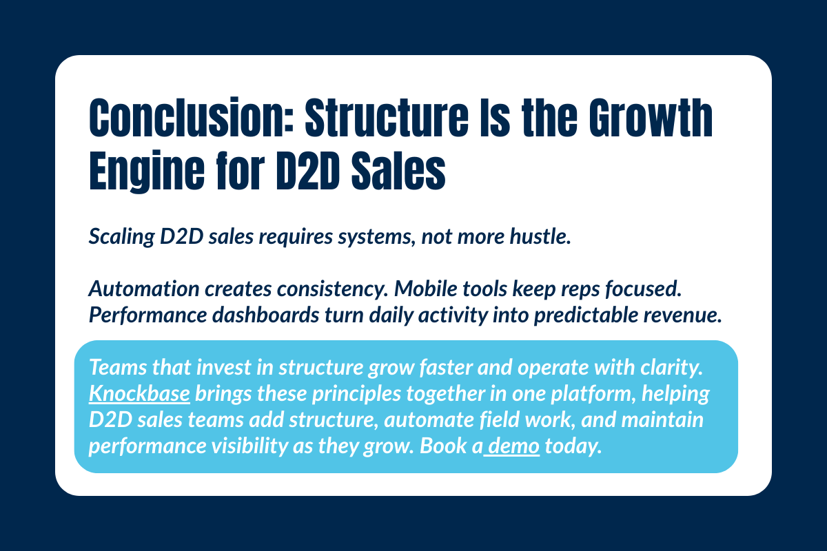 Conclusion: Structure Is the Growth Engine for D2D Sales