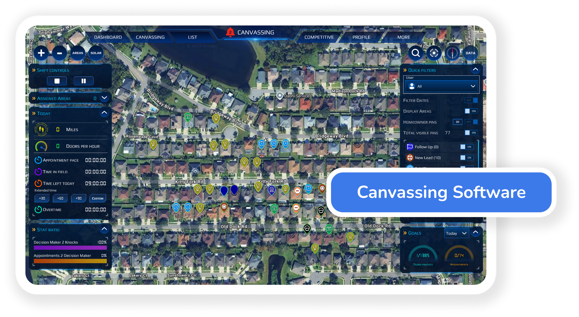 Knockbase Door-to-Door Canvassing Software Pins