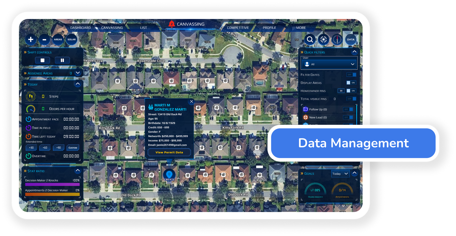 Door-to-door sales software