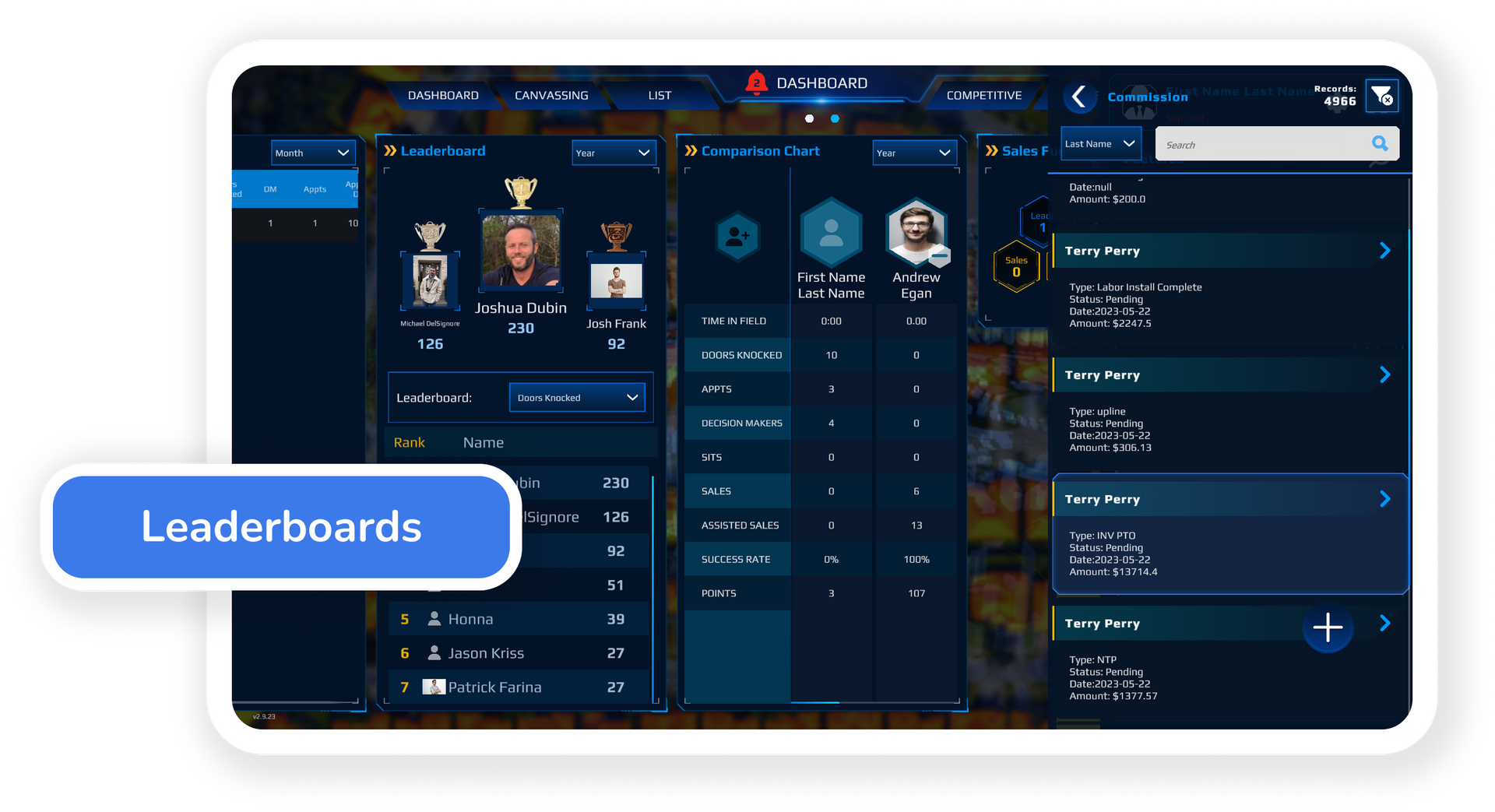 Door-to-door sales software