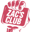 A red fist raised upward, holding a banner with the white text 
