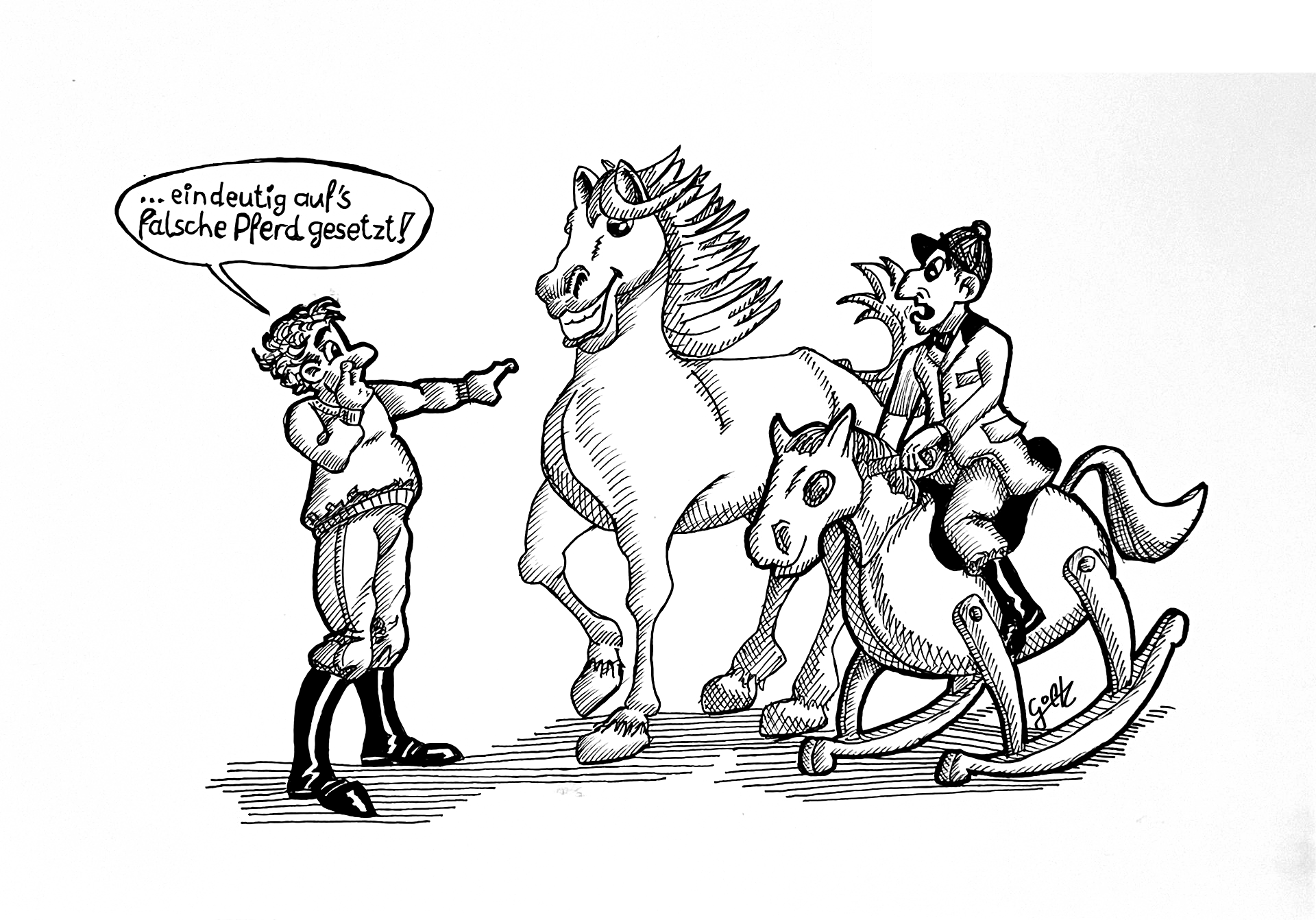 Cartoon Tusche