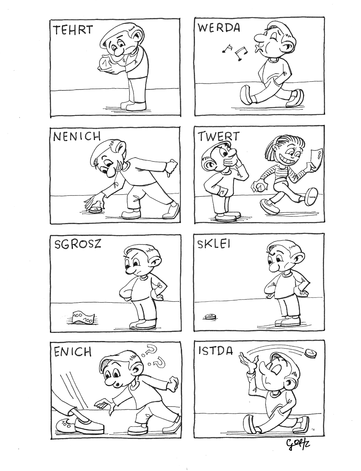 Cartoon Tusche