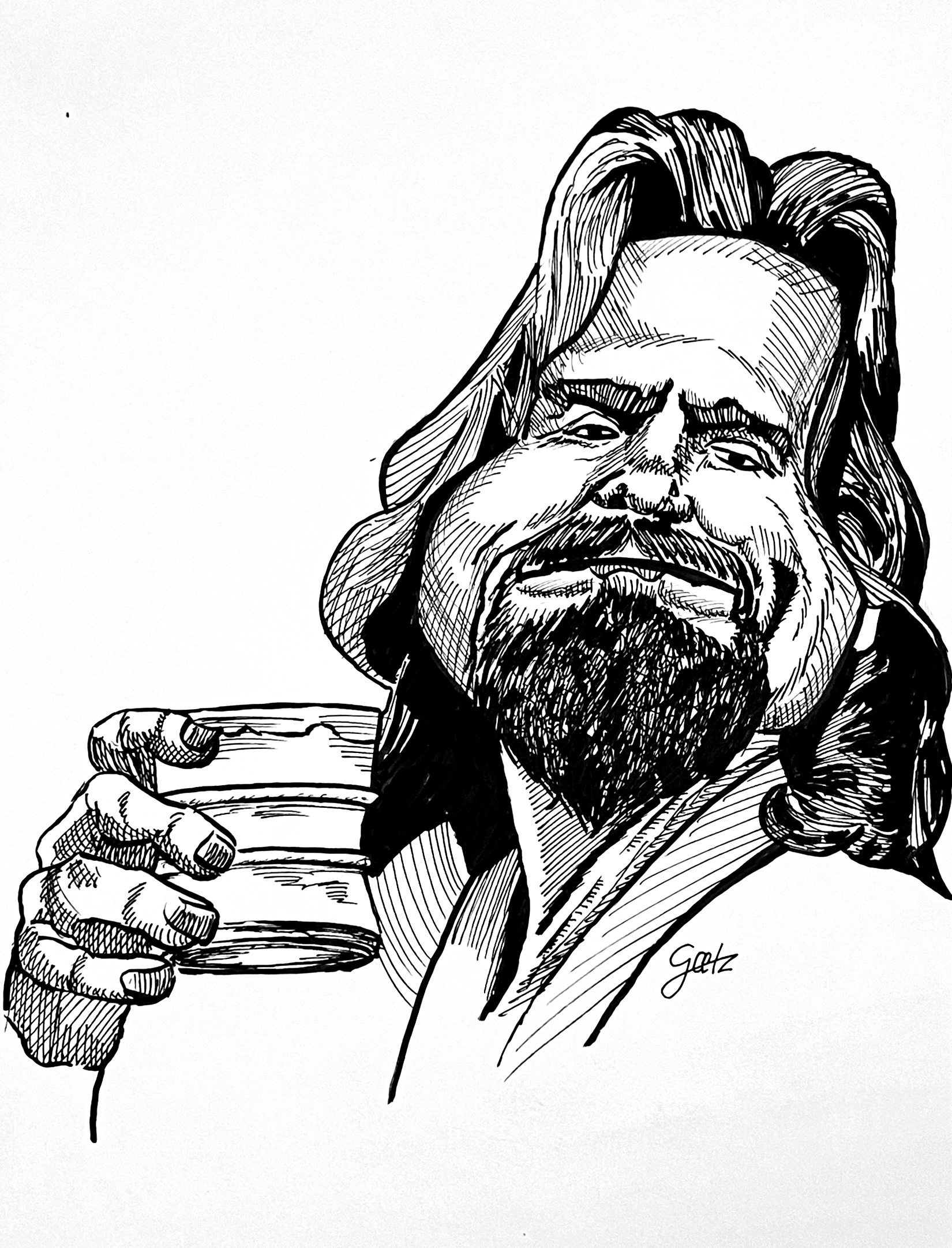 Karikatur Tusche