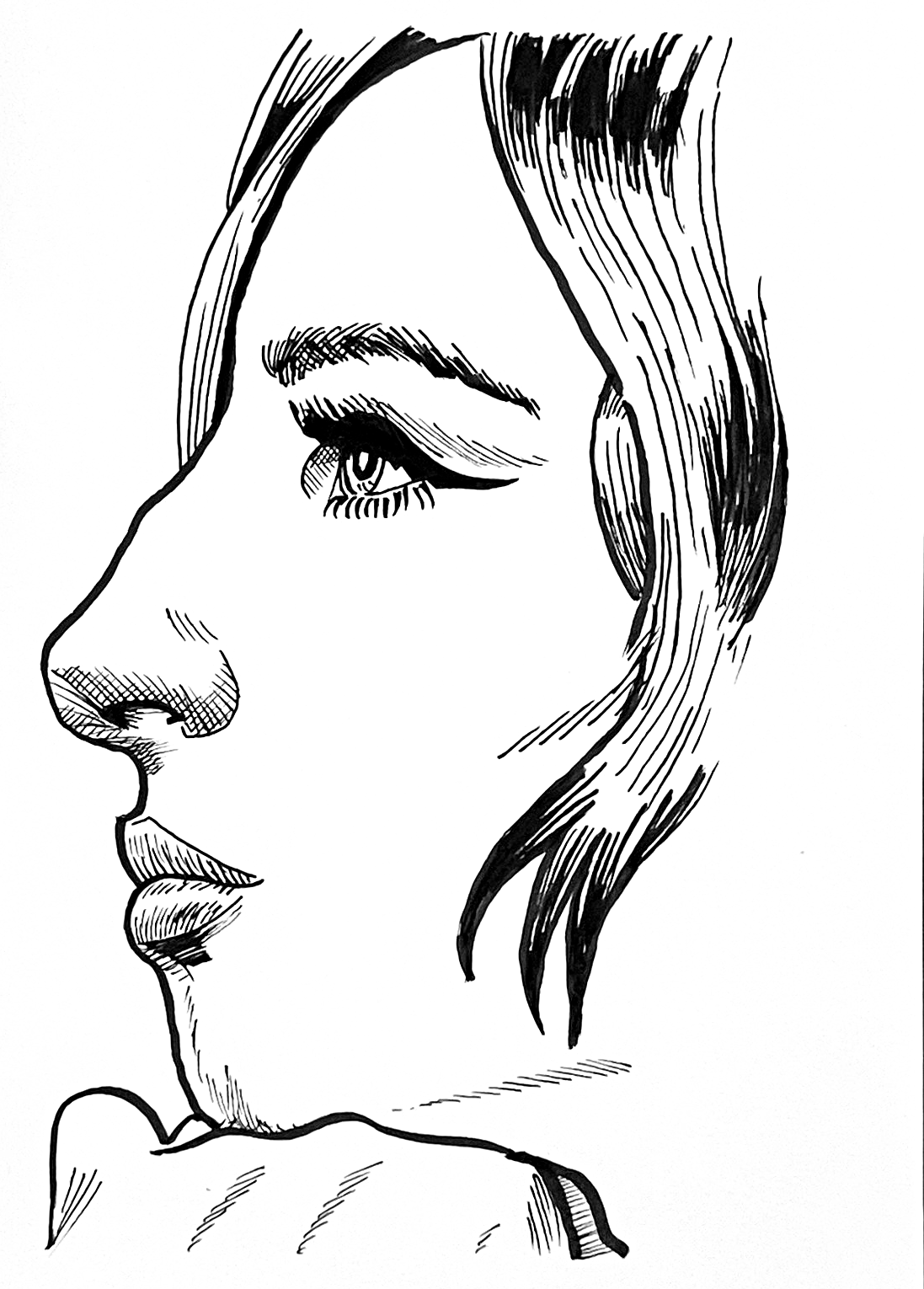 Portrait Tusche