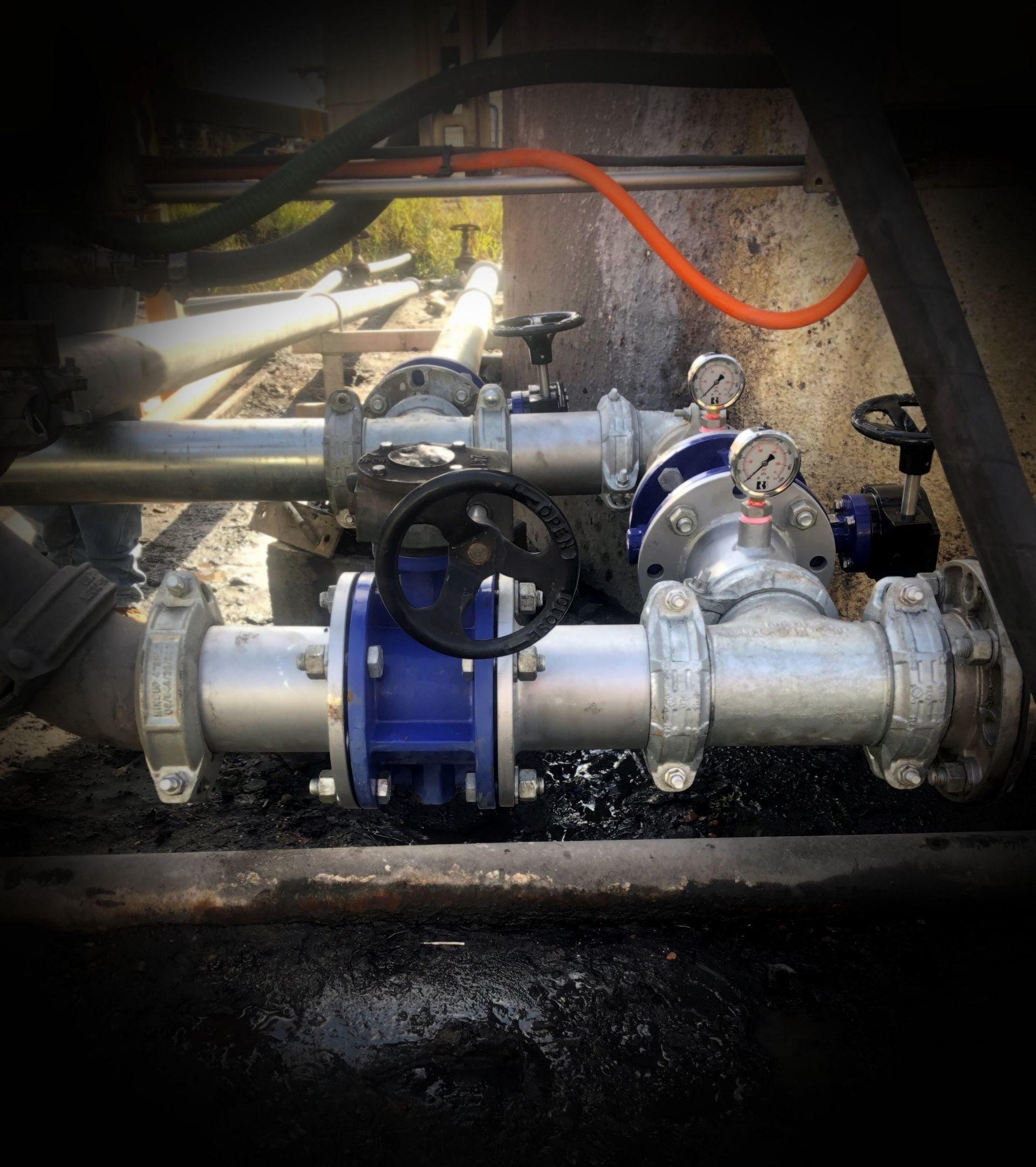A Close Up Of A Pipe With A Blue Valve On It — JMG Maintenance & Fabrication In Muswellbrook NSW