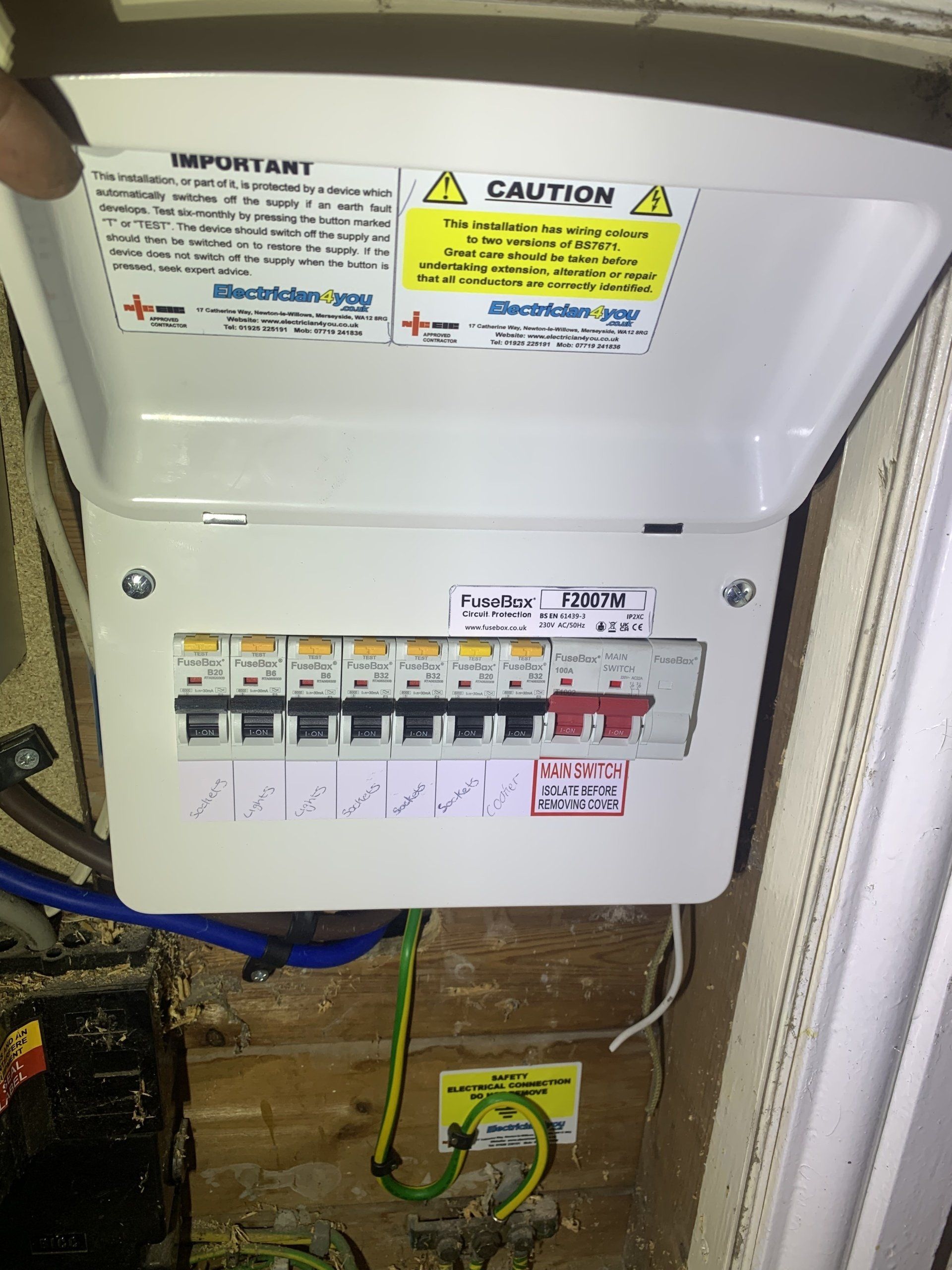 fuse box upgrades  carried out in newton le willows, Warrington, St Helens  and surrounding areas