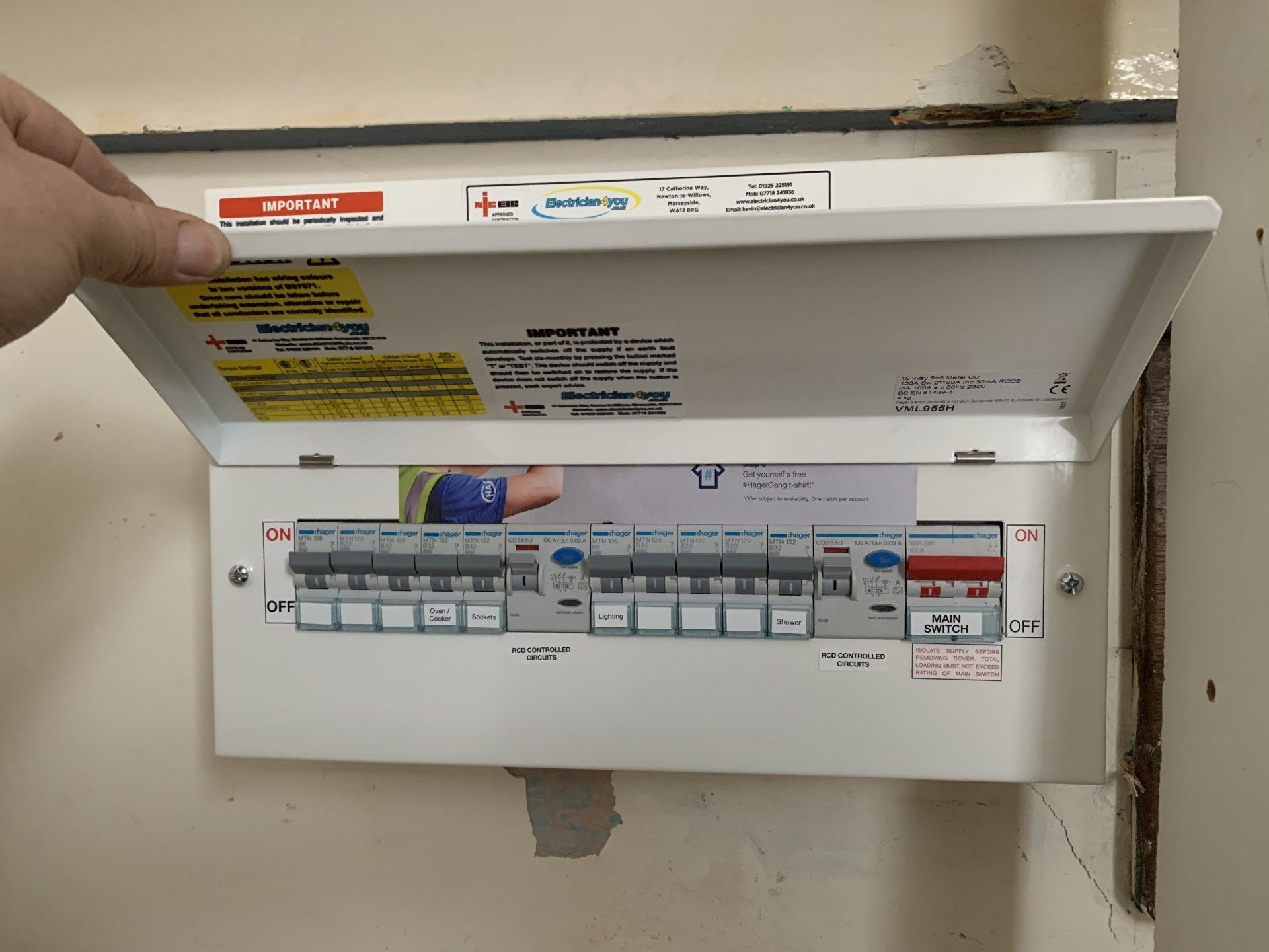Fuse board replacement Warrington. Fuse board replacement Wigan. Fuse board St. Helens. Local electrician nearby.