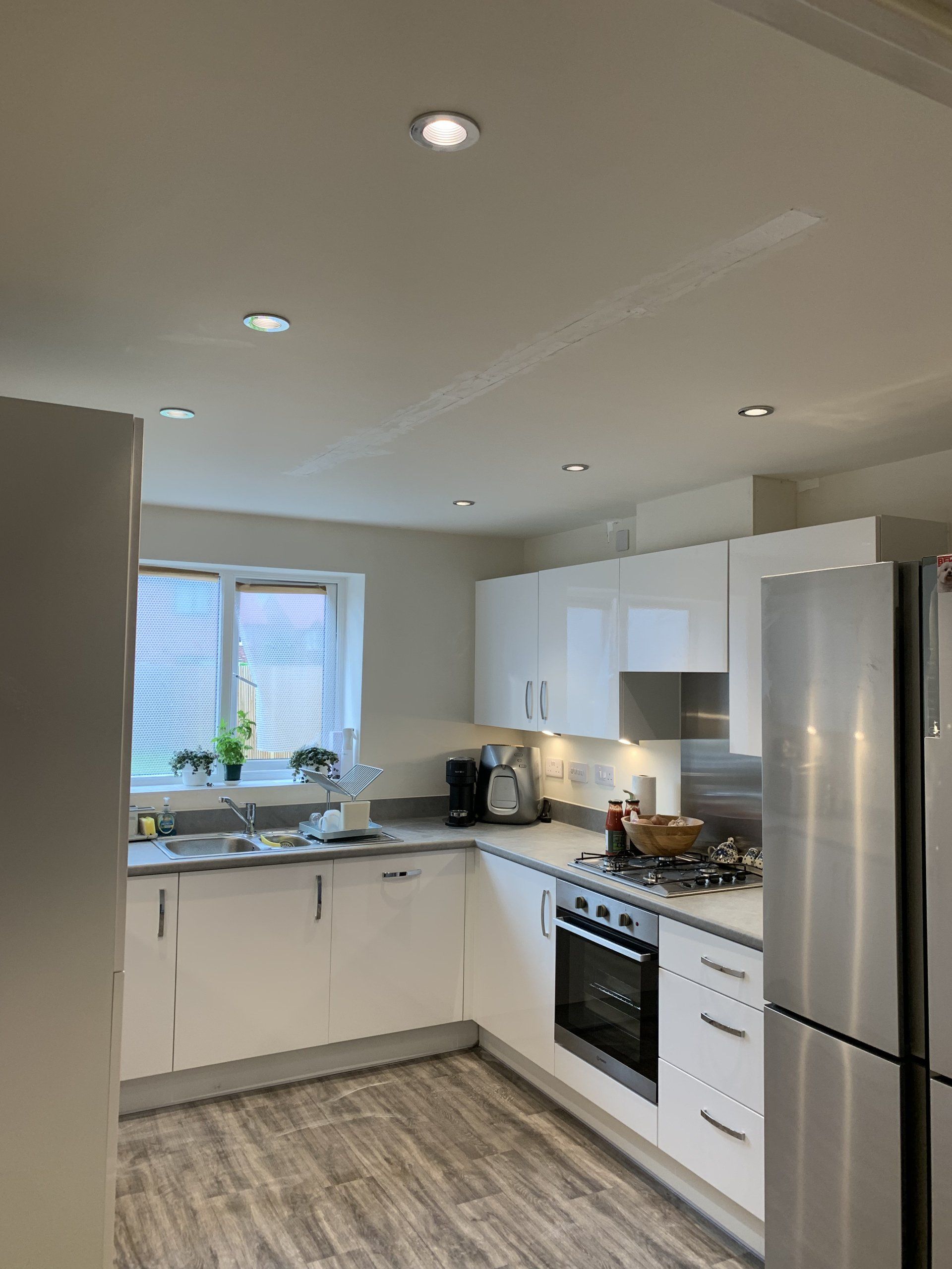 Electrician near me installing Kitchen  spot lights  lights by Electrician4you in newton le willows