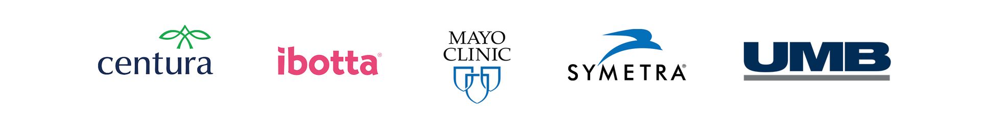  Centura, ibotta, Mayo Clinic, Symetra, UMB,