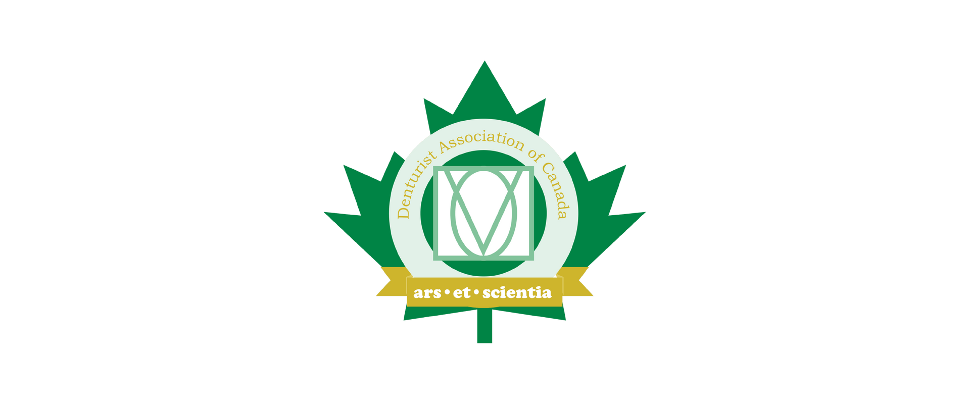 Logo featuring a green maple leaf with a green and gold emblem with text.