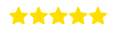 Five yellow stars in a row on a white background.