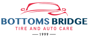 A logo for bottoms bridge tire and auto care