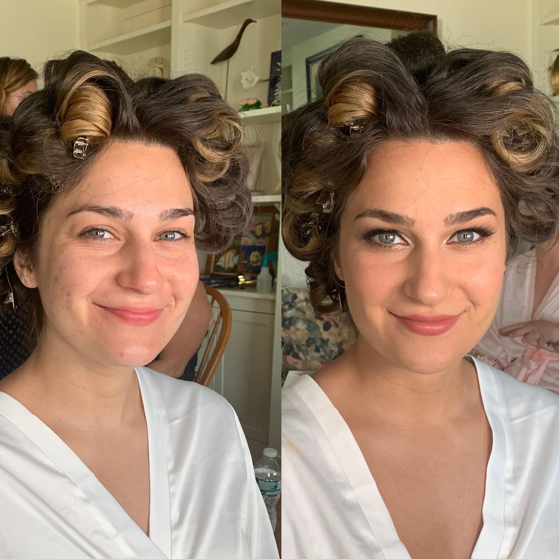 Bridal makeup before and after