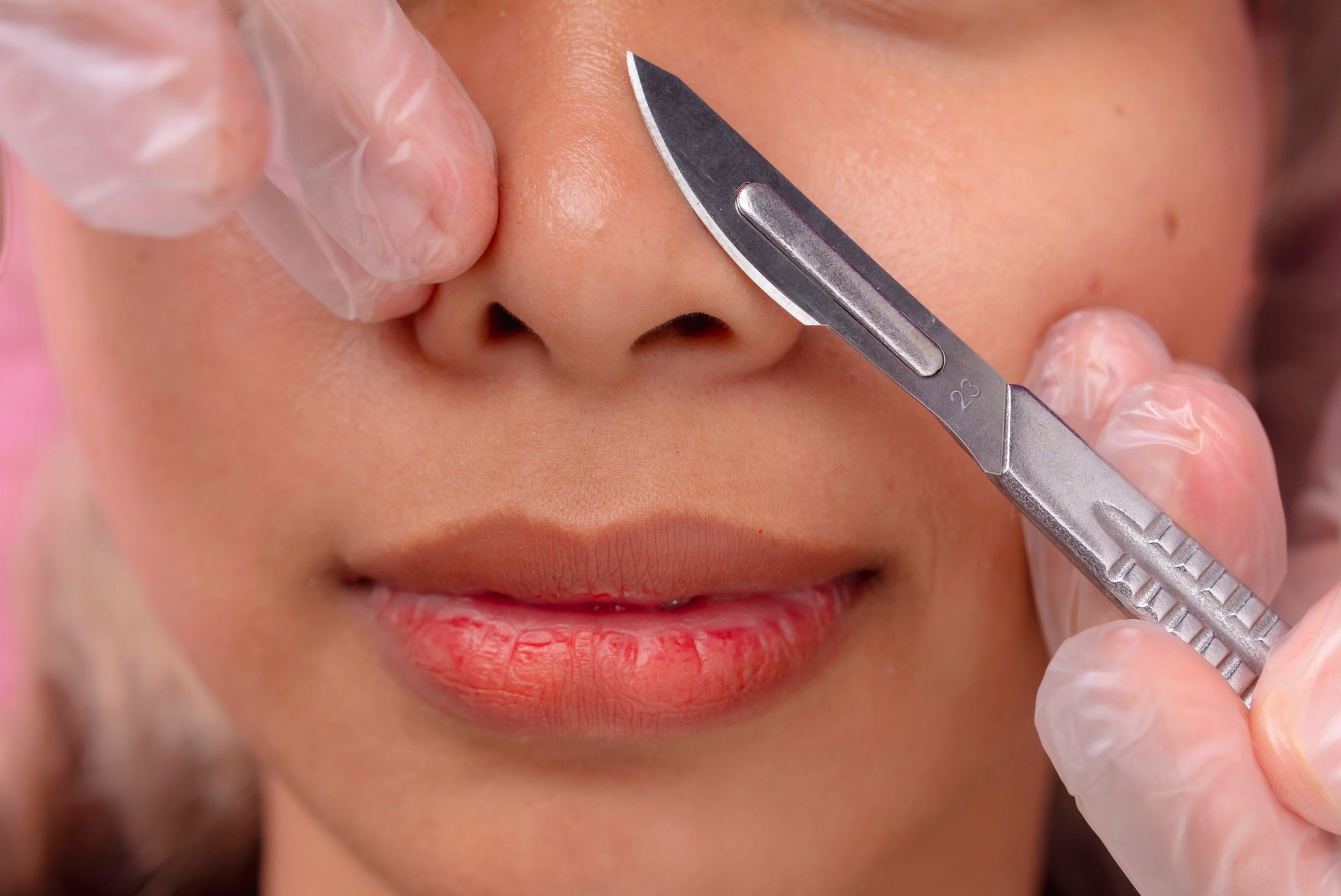 Woman receiving a facial