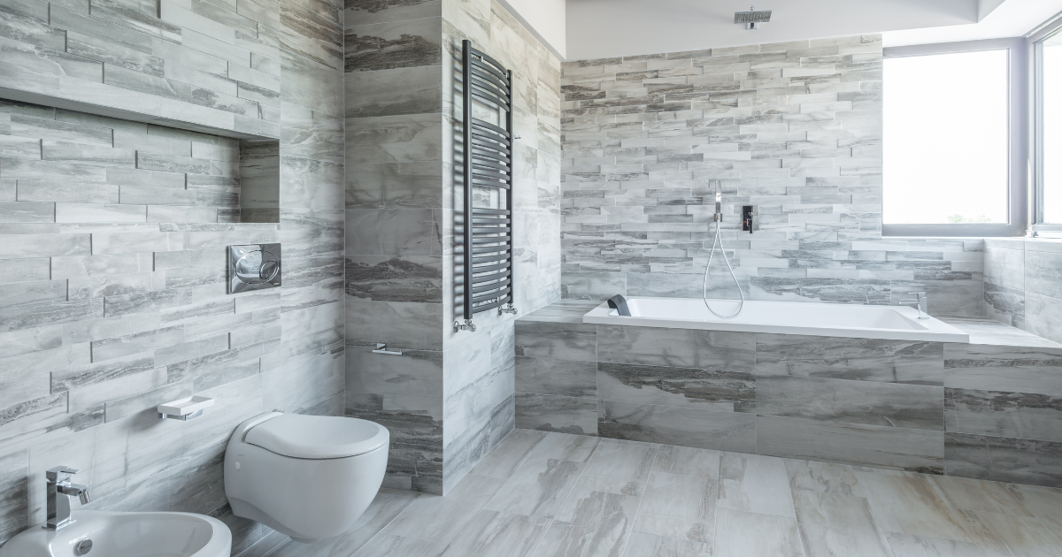 Tiled bathtub